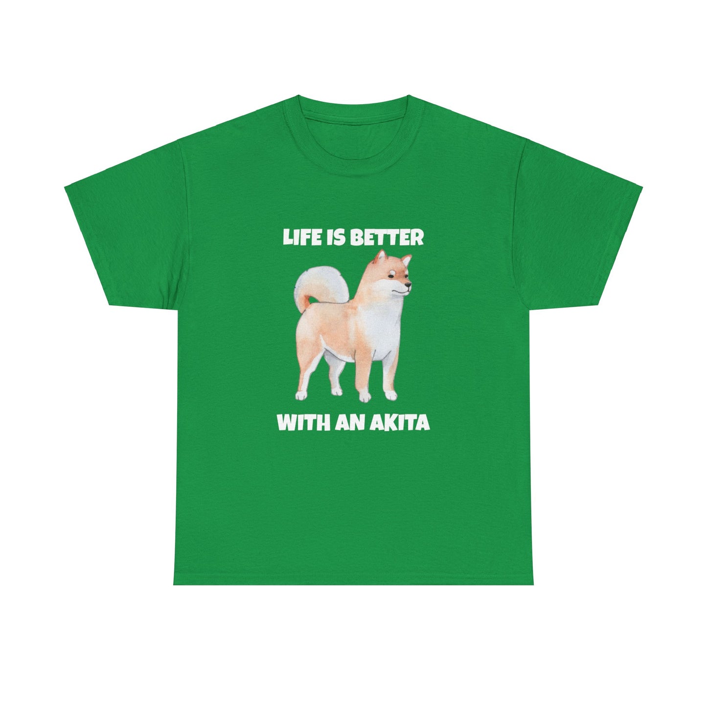 Akita, Akita Dog, Life is Better with an Akita, Dark Unisex Heavy Cotton Tee