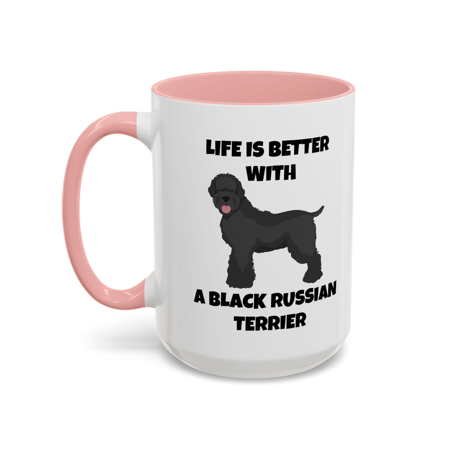 Black Russian Terrier, Black Russian Terrier Dog, Life is Better with a Black Russian Terrier, Accent Coffee Mug (11, 15oz)