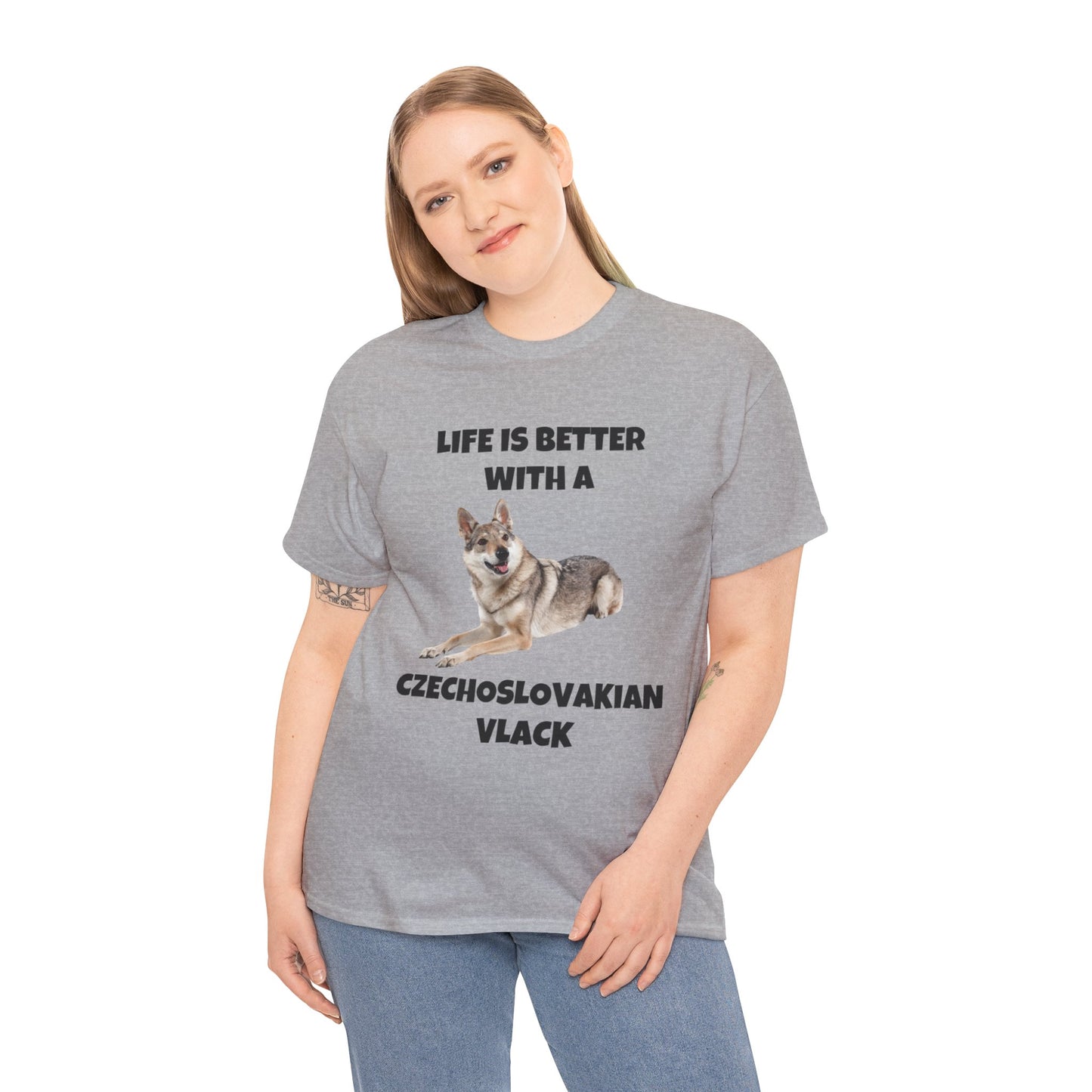 Czechoslovakian Vlack Dog, Life is Better with a Czechoslovakian Vlack, Unisex Heavy Cotton Tee