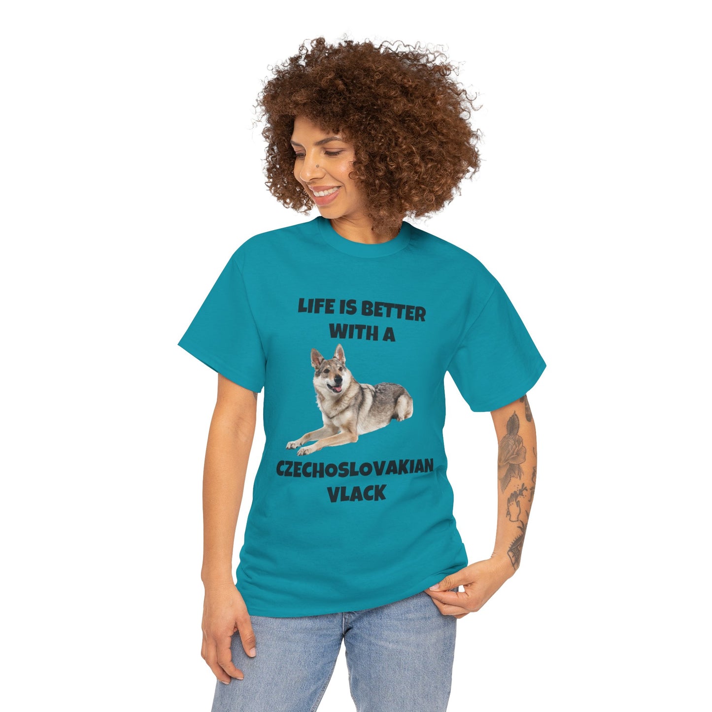 Czechoslovakian Vlack Dog, Life is Better with a Czechoslovakian Vlack, Unisex Heavy Cotton Tee
