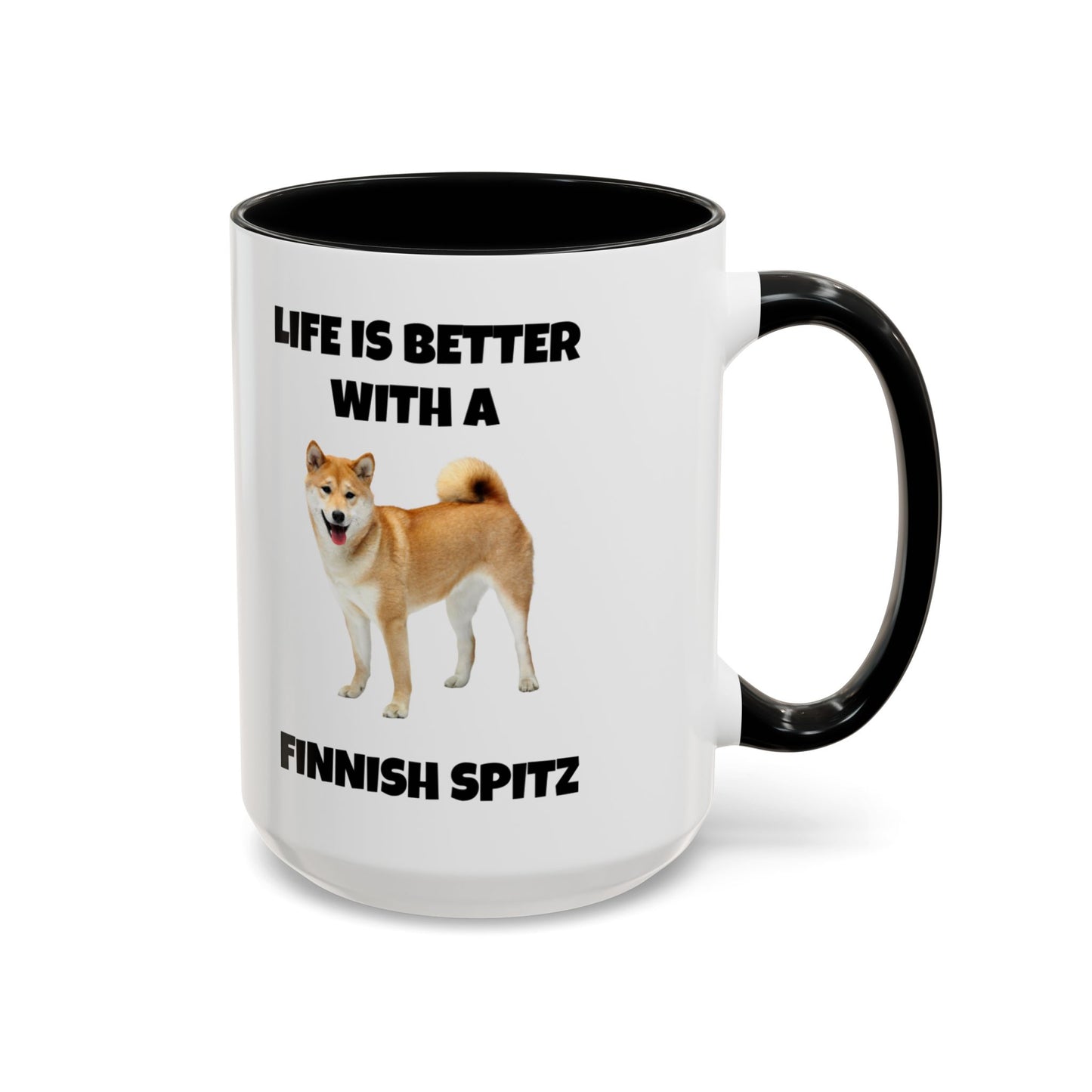 Finnish Spitz, Finnish Spitz Dog, Life is Better with a Finnish Spitz, Accent Coffee Mug (11, 15oz)