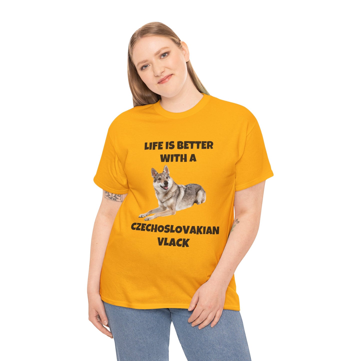 Czechoslovakian Vlack Dog, Life is Better with a Czechoslovakian Vlack, Unisex Heavy Cotton Tee