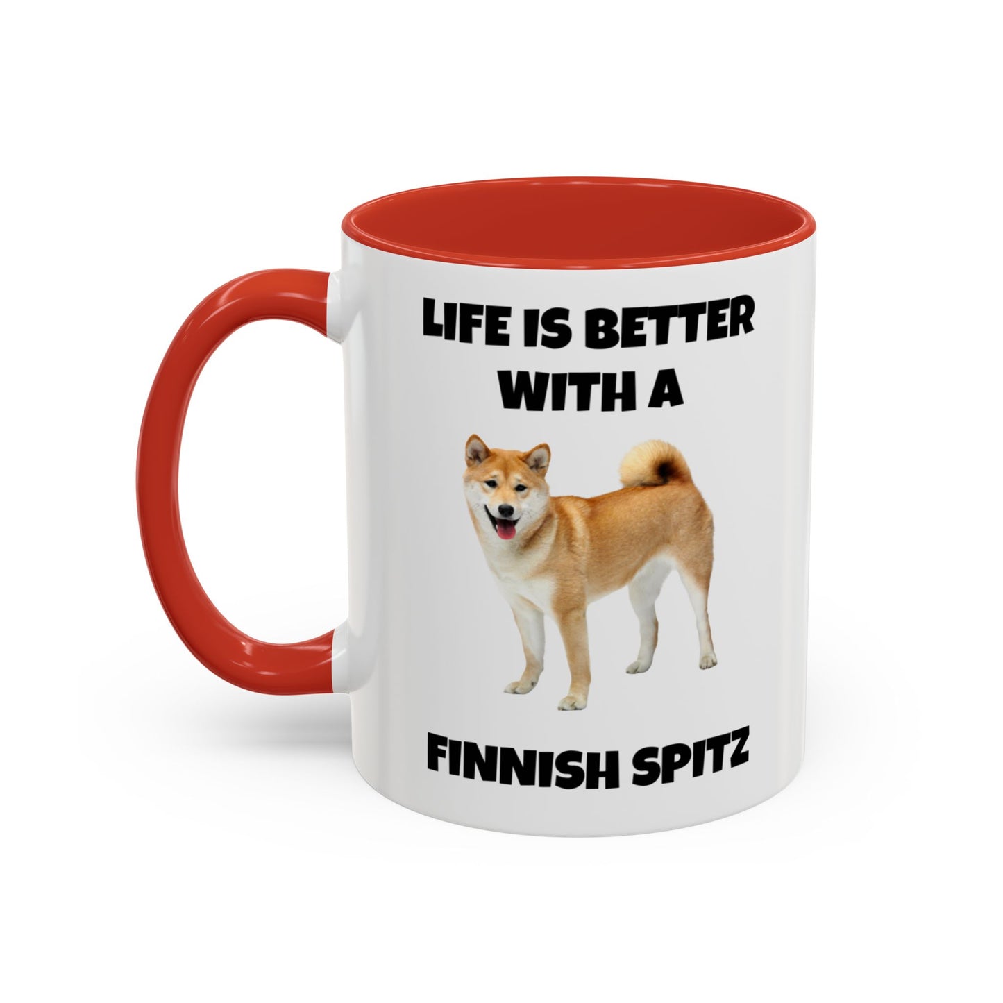 Finnish Spitz, Finnish Spitz Dog, Life is Better with a Finnish Spitz, Accent Coffee Mug (11, 15oz)