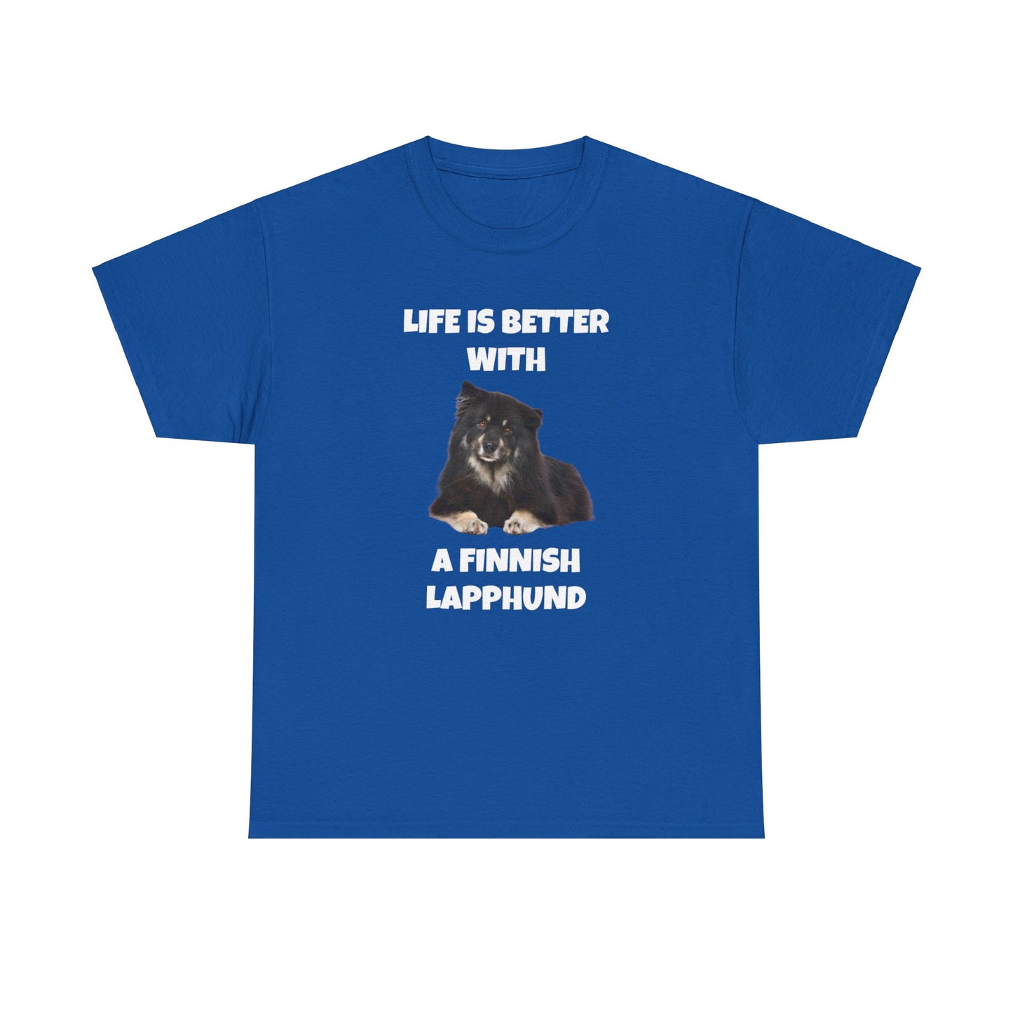 Finnish Lapphund, Finnish Lapphund Dog, Life is Better with a Finnish Lapphund, Dark Unisex Heavy Cotton Tee