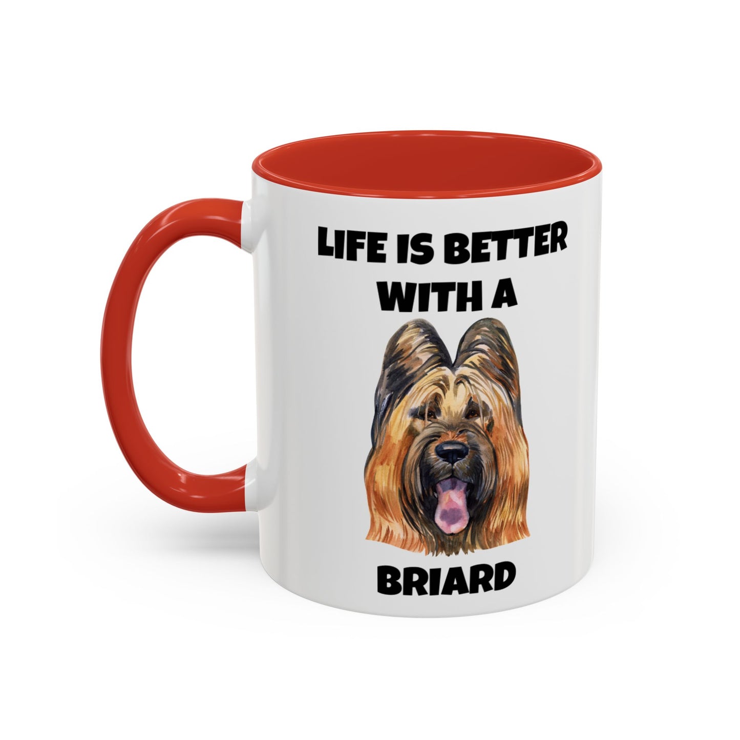 Briard, Briard Dog, Life is Better with a Briard, Accent Coffee Mug (11, 15oz)