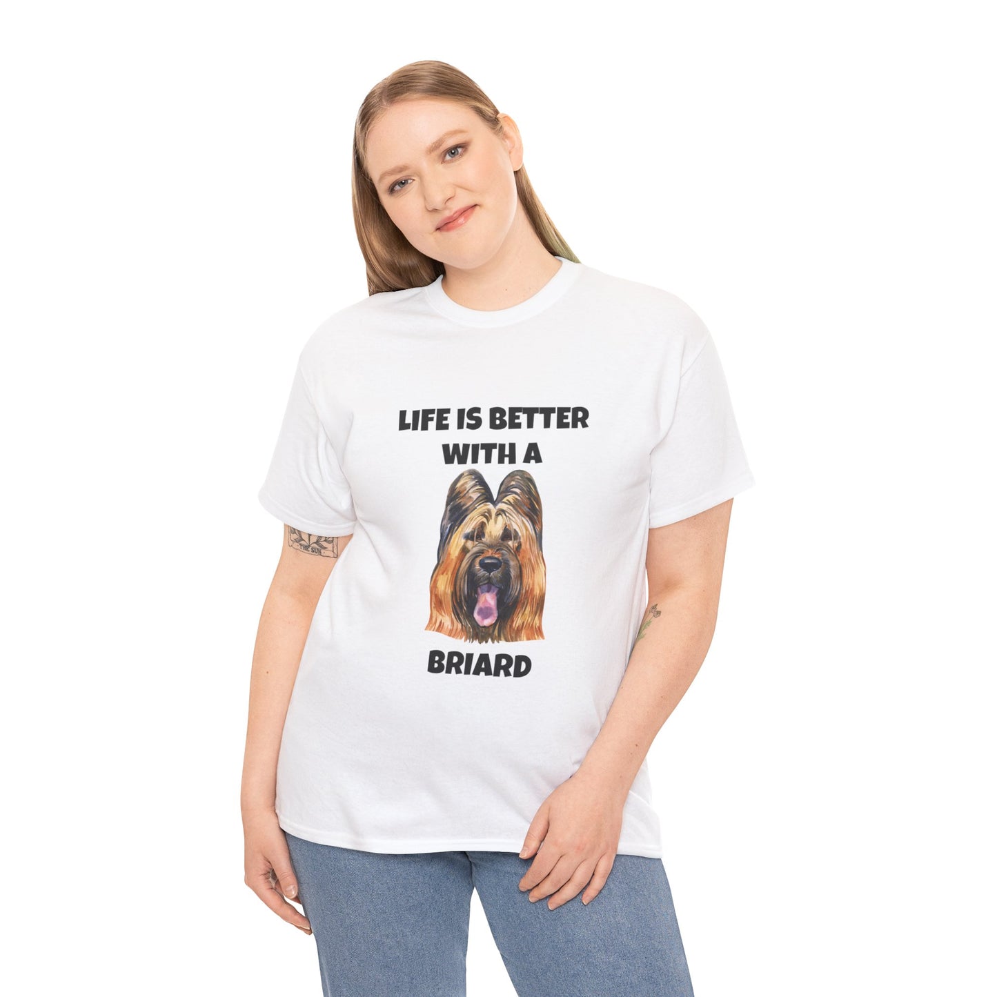 Briard, Briard Dog, Life is Better with a Briard, Unisex Heavy Cotton Tee