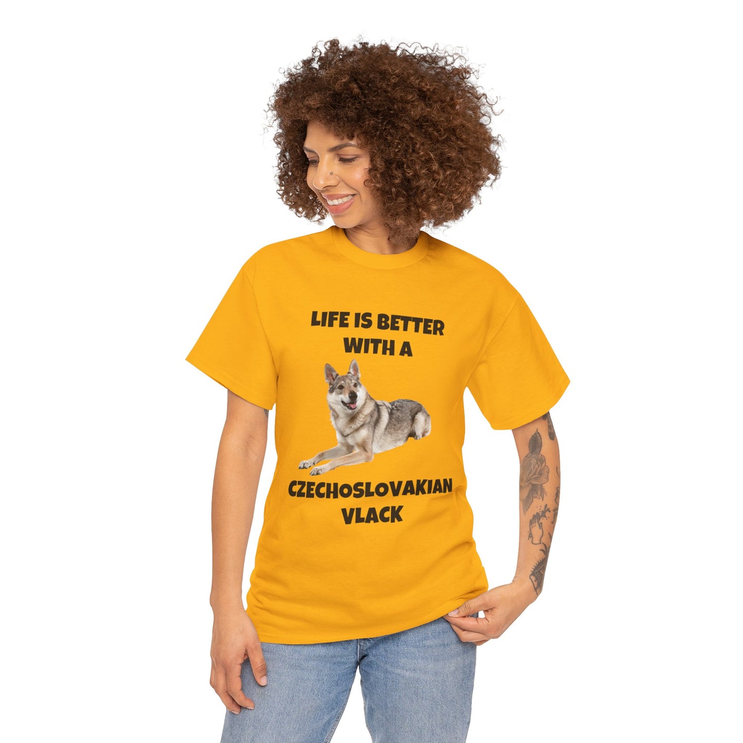 Czechoslovakian Vlack Dog, Life is Better with a Czechoslovakian Vlack, Unisex Heavy Cotton Tee