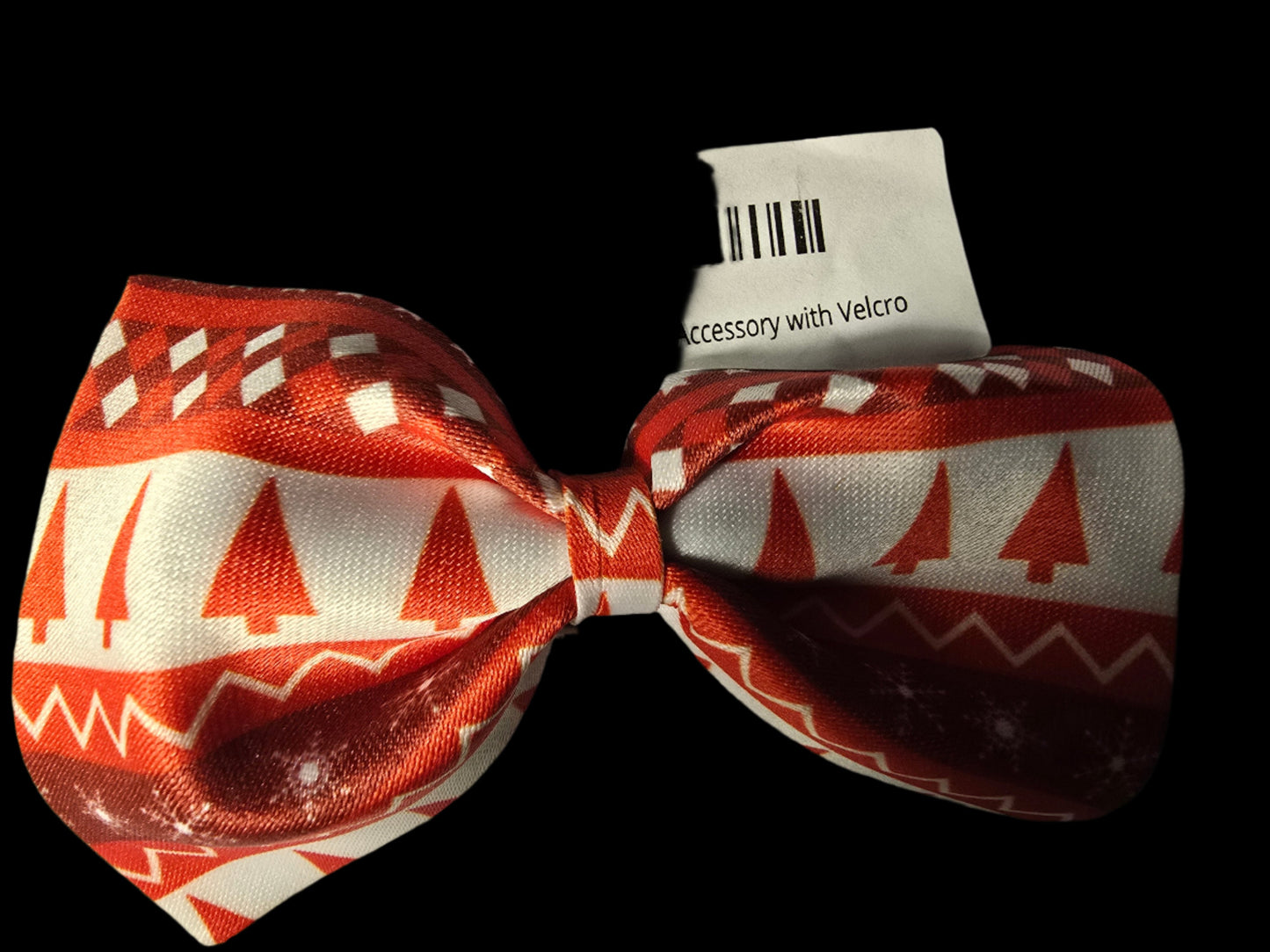 Dog or Cat Collar Christmas Bowtie - Red Classic Christmas with Velcro attachment