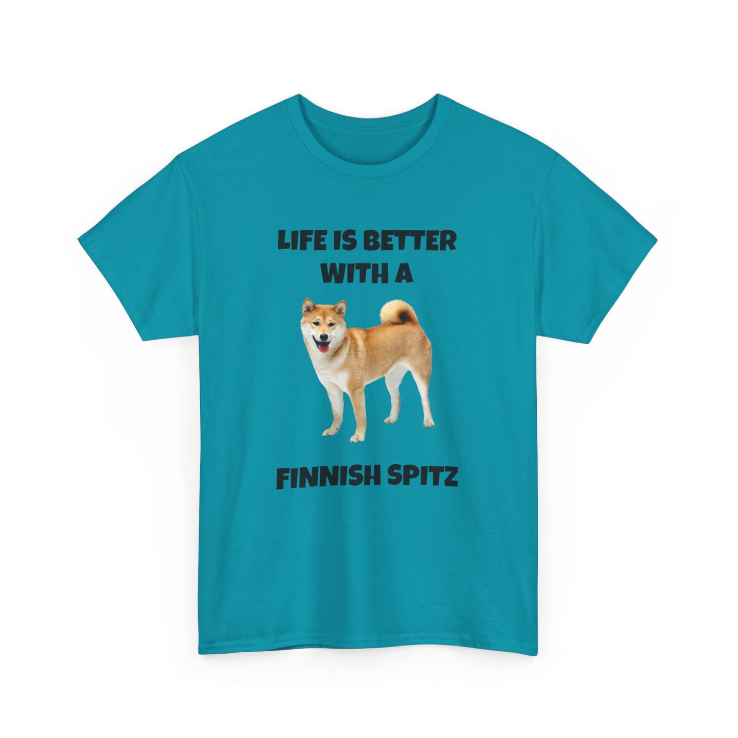 Finnish Spitz, Finnish Spitz Dog, Life is Better with a Finnish Spitz, Unisex Heavy Cotton Tee