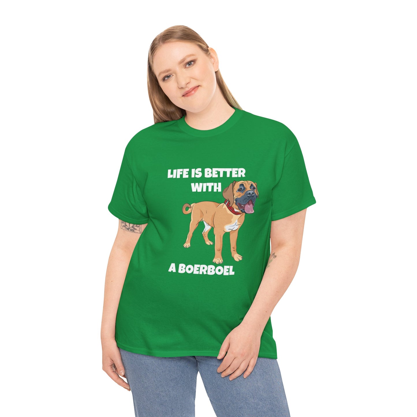 Boerboel, Boerboel Dog, Life is Better with a Boerboel, Dark Unisex Heavy Cotton Tee