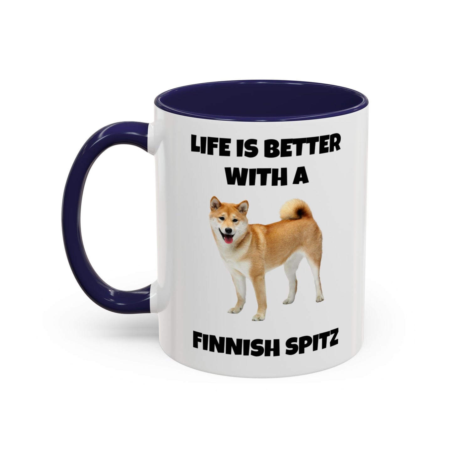 Finnish Spitz, Finnish Spitz Dog, Life is Better with a Finnish Spitz, Accent Coffee Mug (11, 15oz)