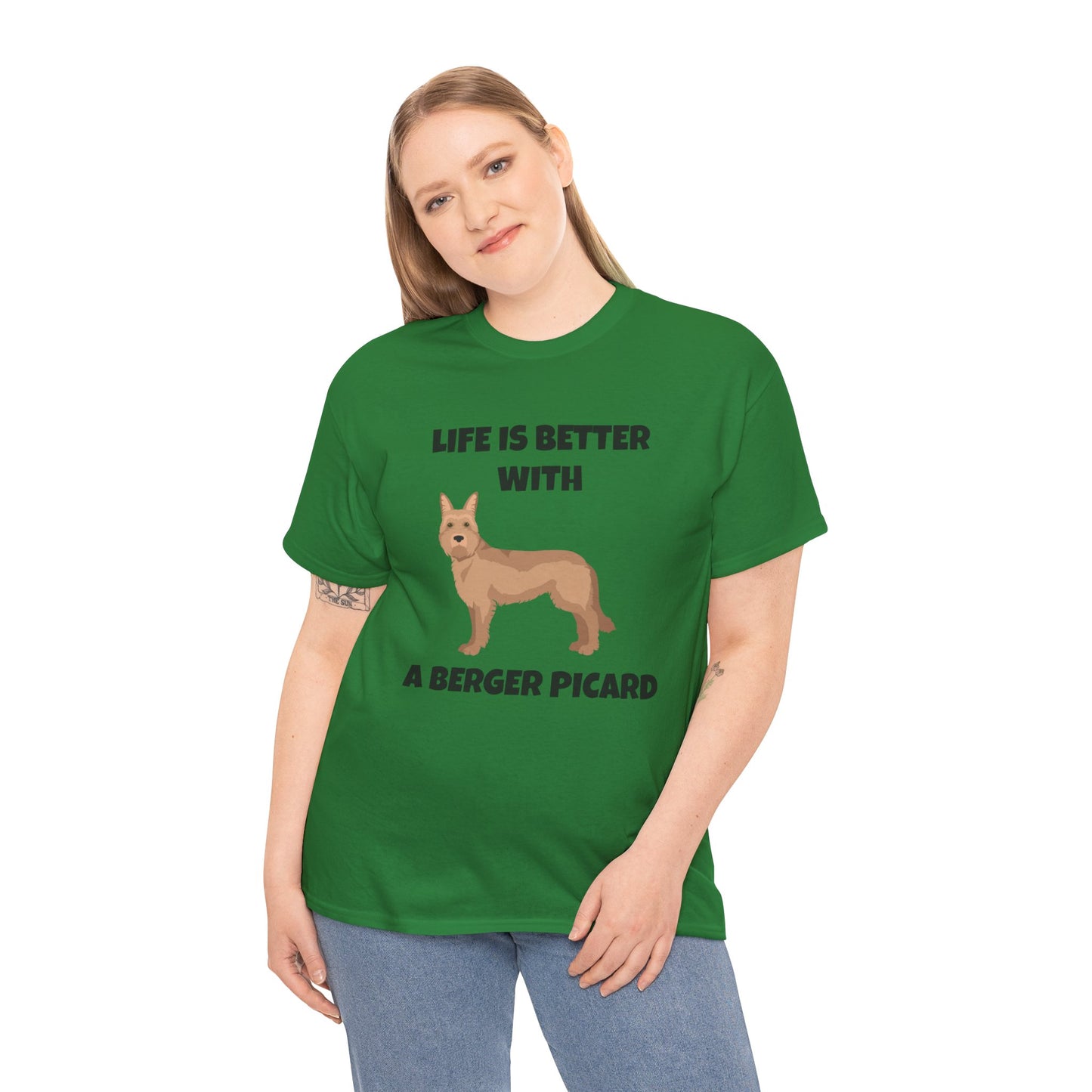 Berger Picard, Berger Picard Dog, Life is Better With a Berger Picard, Unisex Heavy Cotton Tee