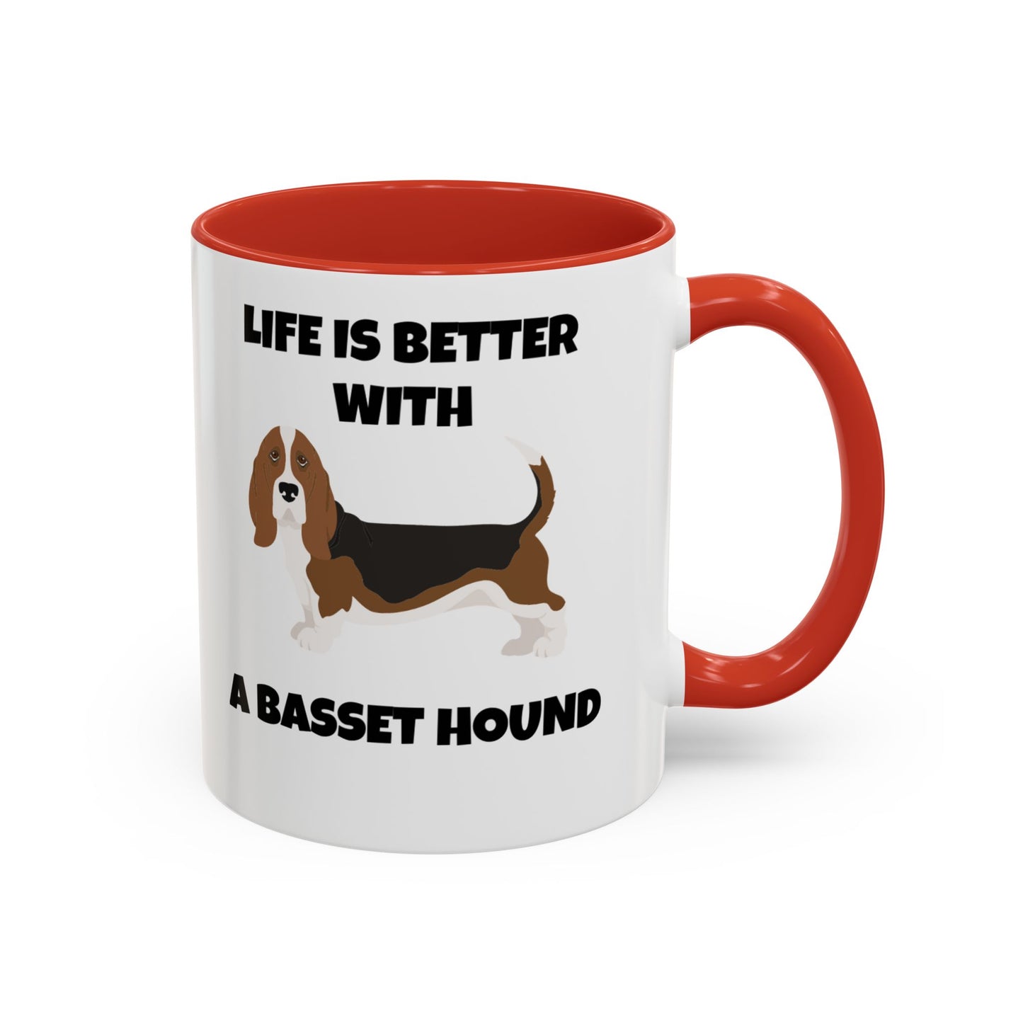 Basset, Basset Hound, Basset Dog, Life is Better With A Basset Hound, Accent Mug (11, 15oz)