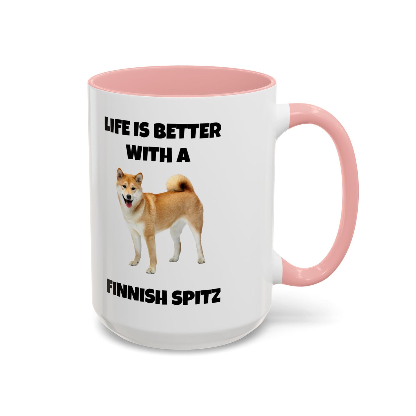 Finnish Spitz, Finnish Spitz Dog, Life is Better with a Finnish Spitz, Accent Coffee Mug (11, 15oz)