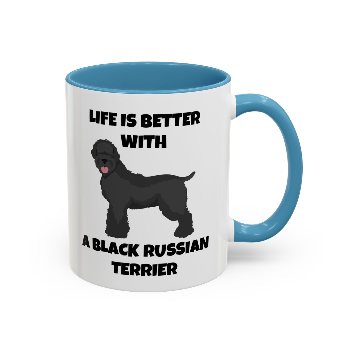 Black Russian Terrier, Black Russian Terrier Dog, Life is Better with a Black Russian Terrier, Accent Coffee Mug (11, 15oz)