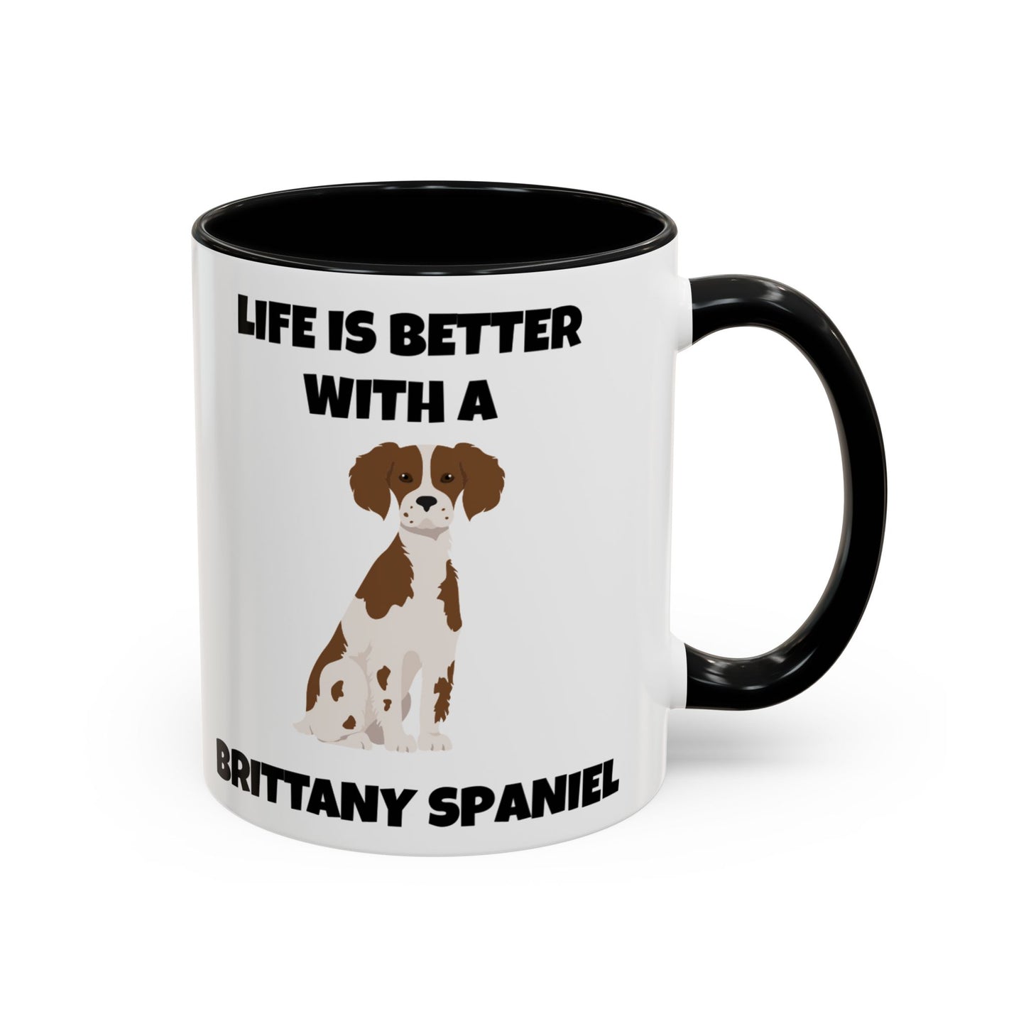 Brittany, Brittany Spaniel, Brittany Spaniel Dog, Life is Better with a Brittany Spaniel, Accent Coffee Mug (11, 15oz)