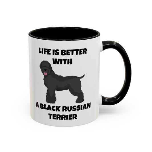 Black Russian Terrier, Black Russian Terrier Dog, Life is Better with a Black Russian Terrier, Accent Coffee Mug (11, 15oz)