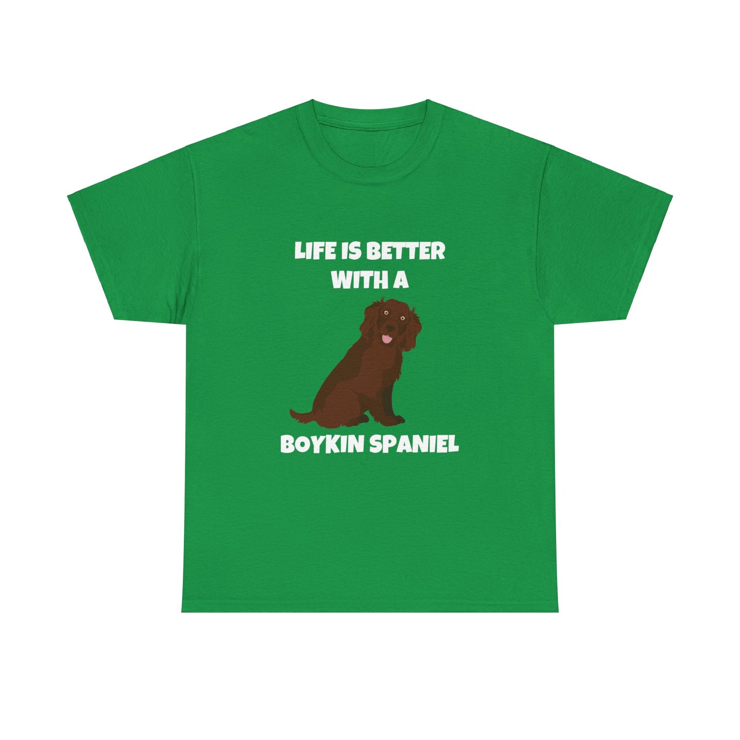 Boykin Spaniel, Boykin Spaniel Dog, Life is Better with a Boykin Spaniel, Dark Unisex Heavy Cotton Tee