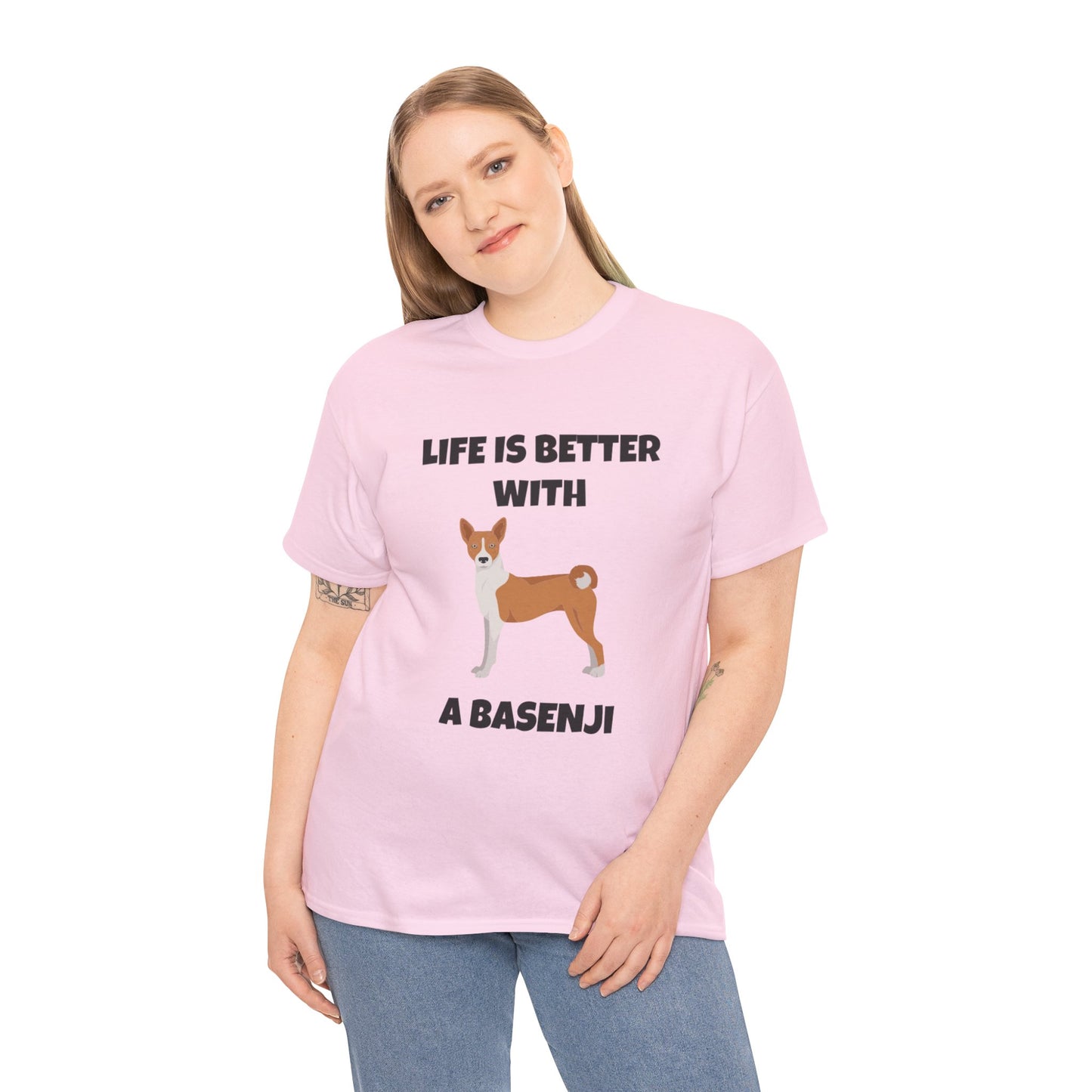 Basenji, Basenji Dog, Life is Better With a Basenji, Unisex Heavy Cotton Tee