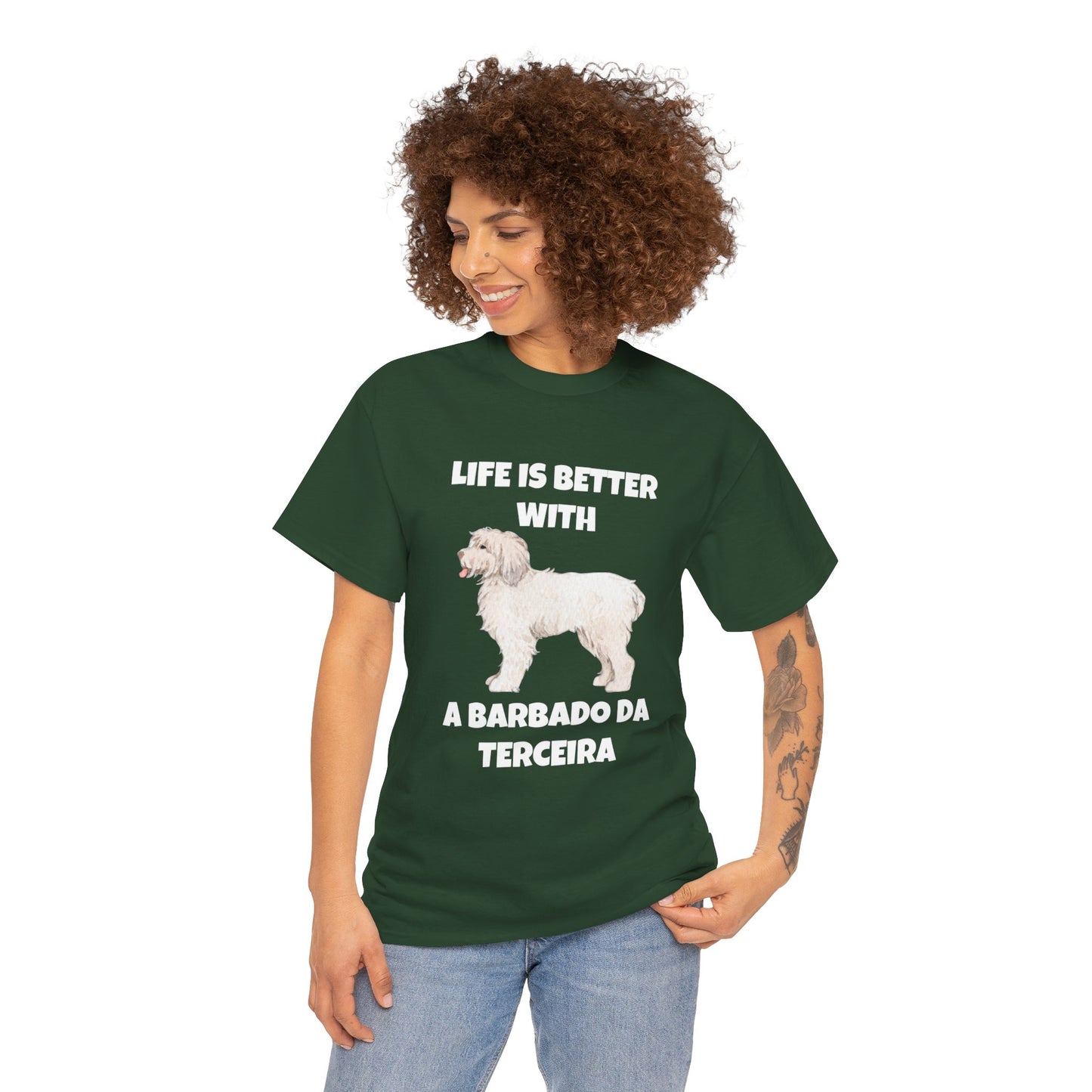 Barbado da Terceira, Barbado da Terceira Dog, Life is Better with a Barbado da Terceira, Dark Unisex Heavy Cotton Tee