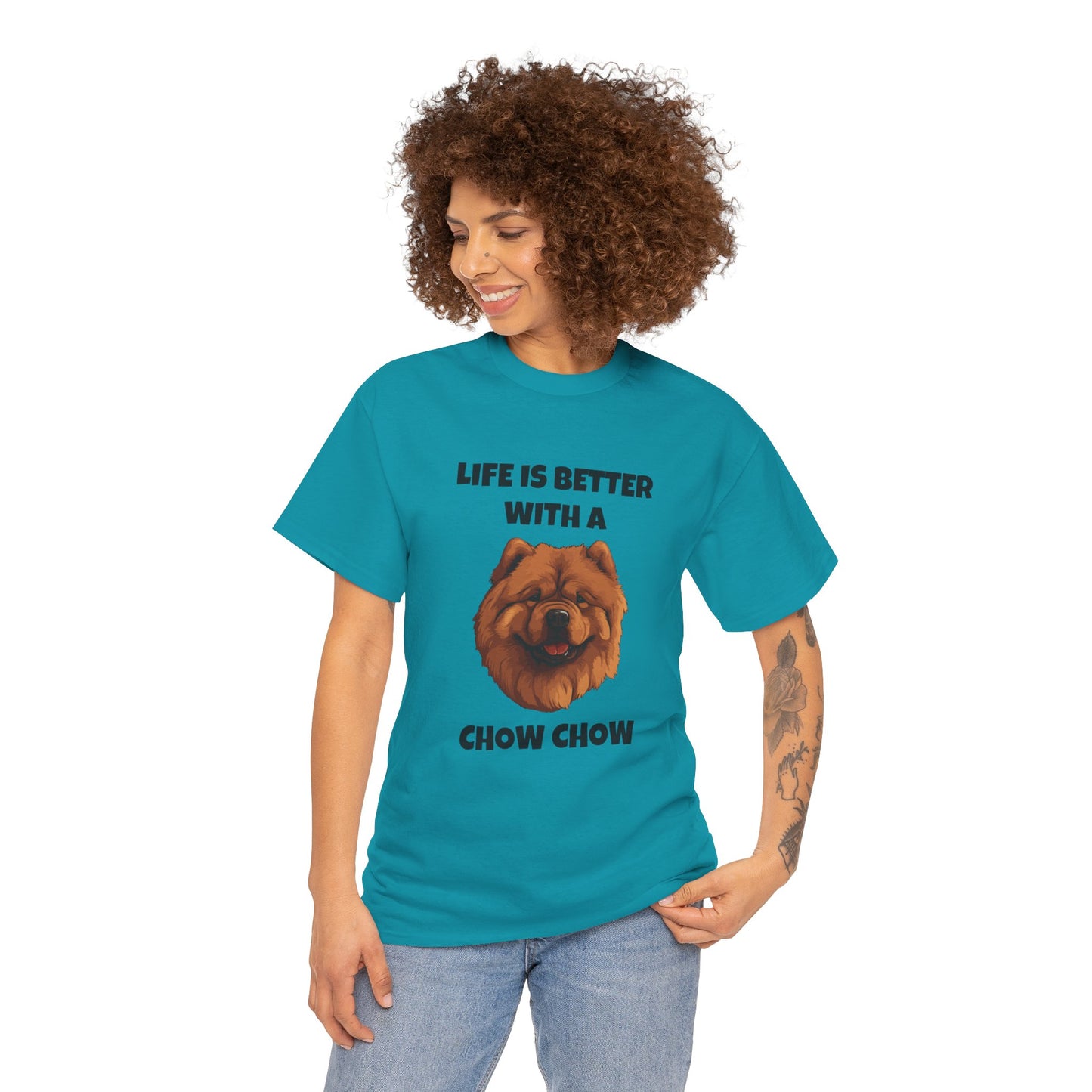 Chow Chow, Chow Dog, Life is Better with a Chow Chow, Unisex Heavy Cotton Tee