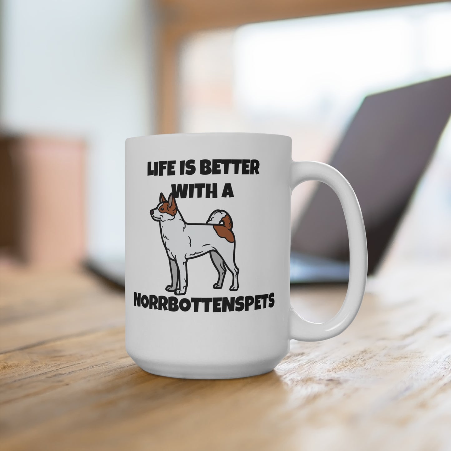 Norrbottenspets, Nob, Life is Better with a Norrbottenspets, Mug 15oz