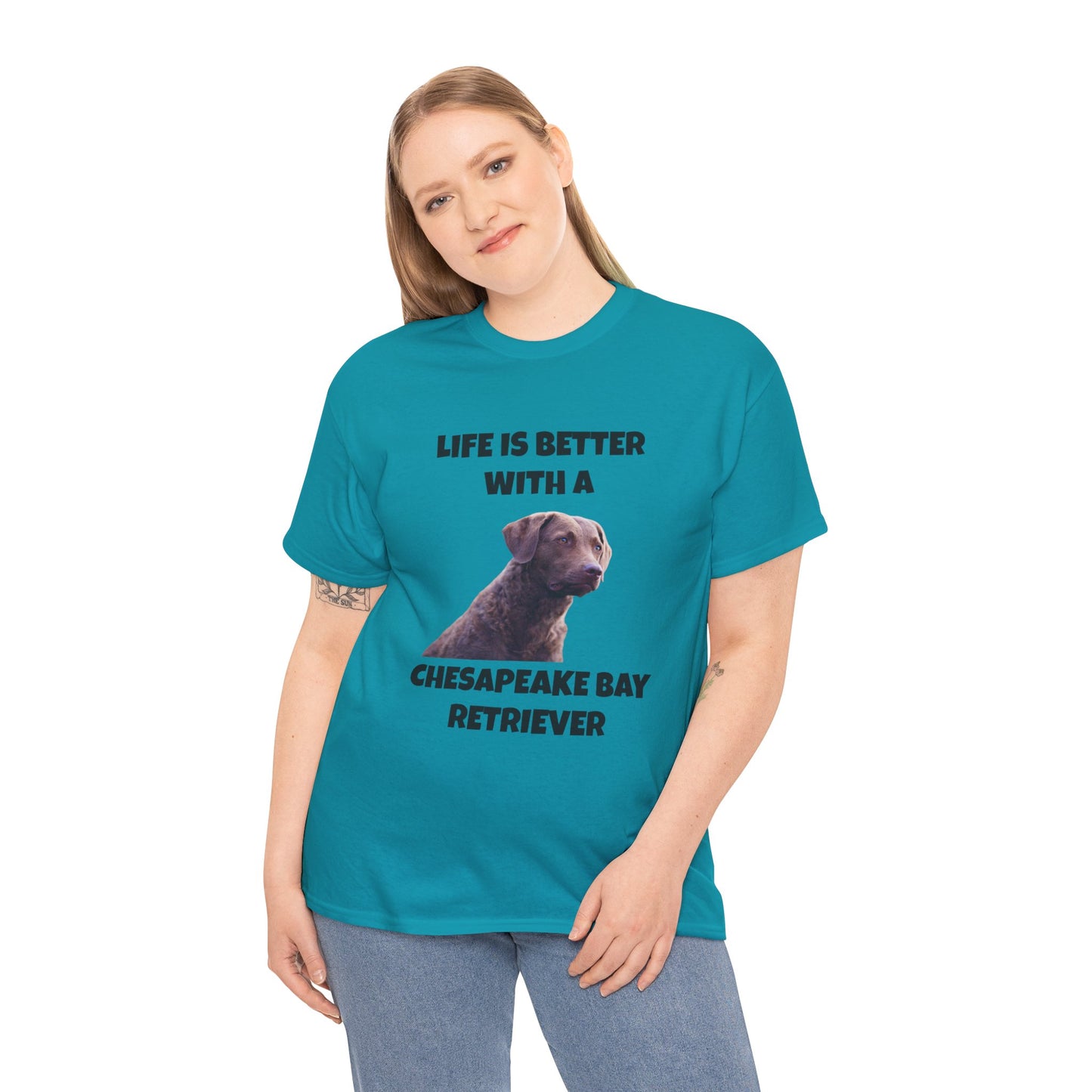 Chesapeake Bay Retriever, Chesapeake Bay Retriever Dog, Life is Better with a Chesapeake Retriever, Unisex Heavy Cotton Tee