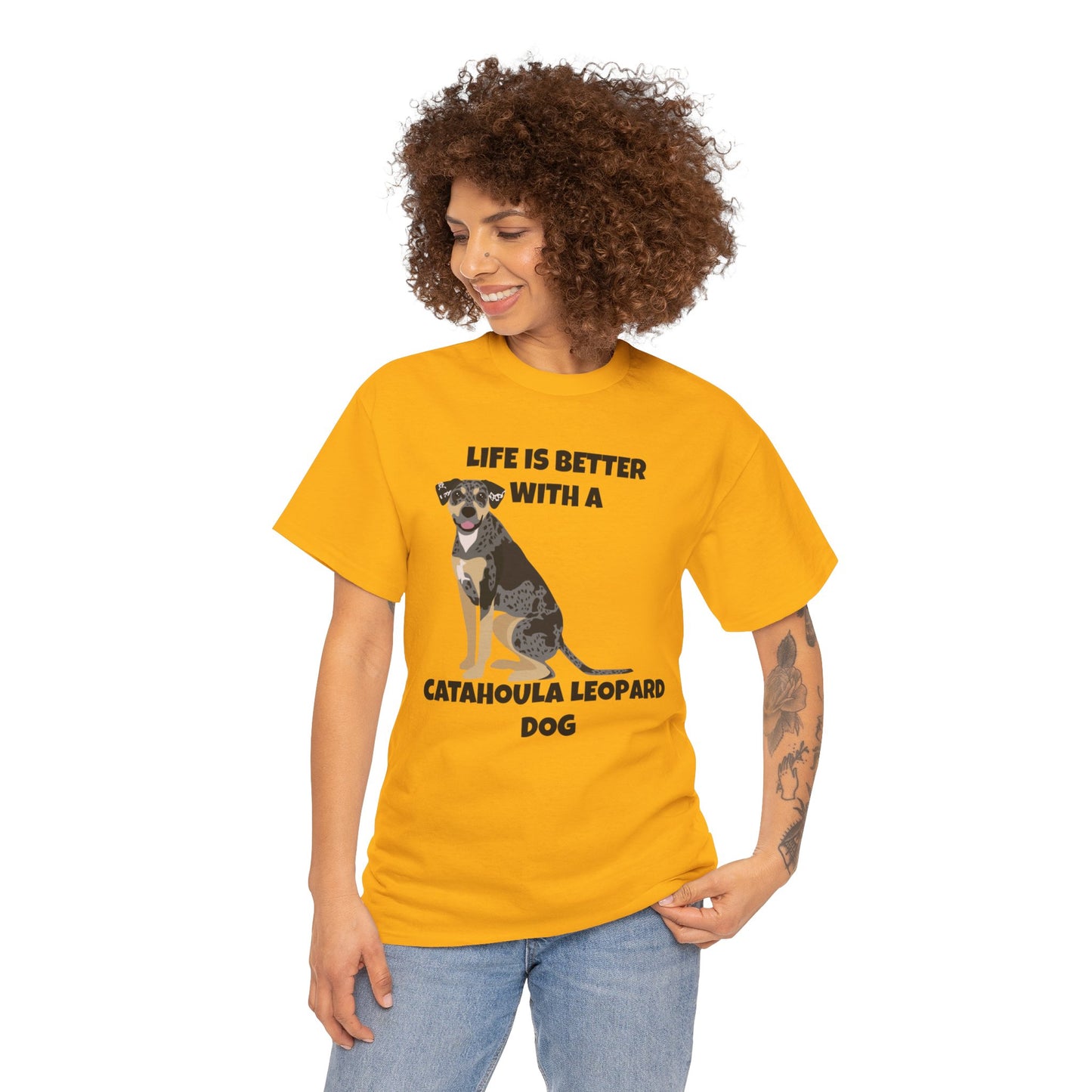 Catahoula Dog, Catahoula, Life is Better with a Catahoula Leopard Dog, Unisex Heavy Cotton Tee