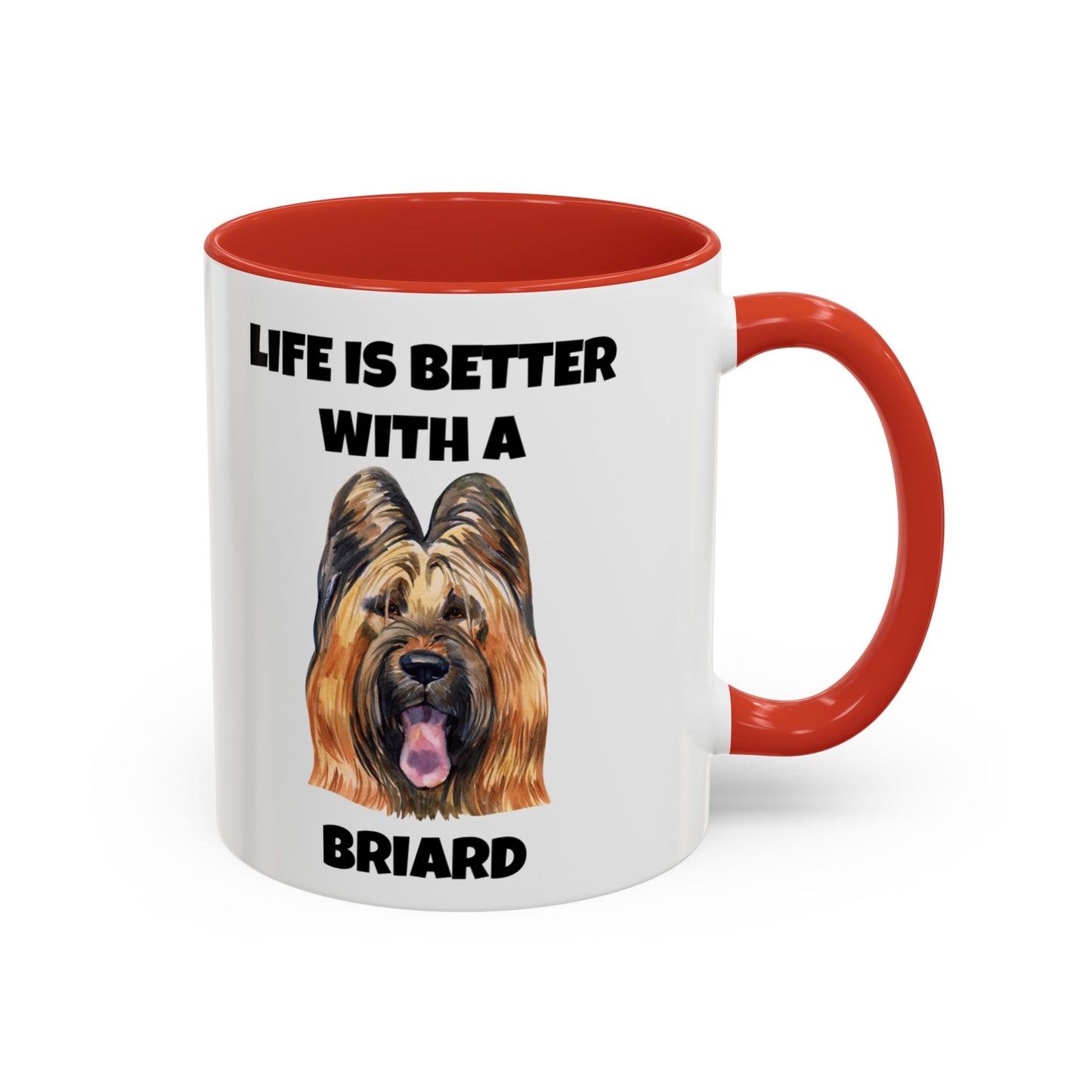 Briard, Briard Dog, Life is Better with a Briard, Accent Coffee Mug (11, 15oz)