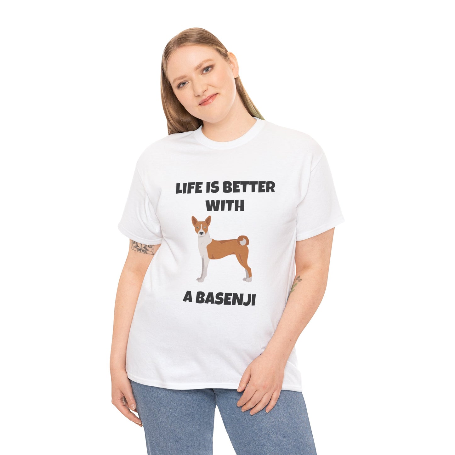 Basenji, Basenji Dog, Life is Better With a Basenji, Unisex Heavy Cotton Tee