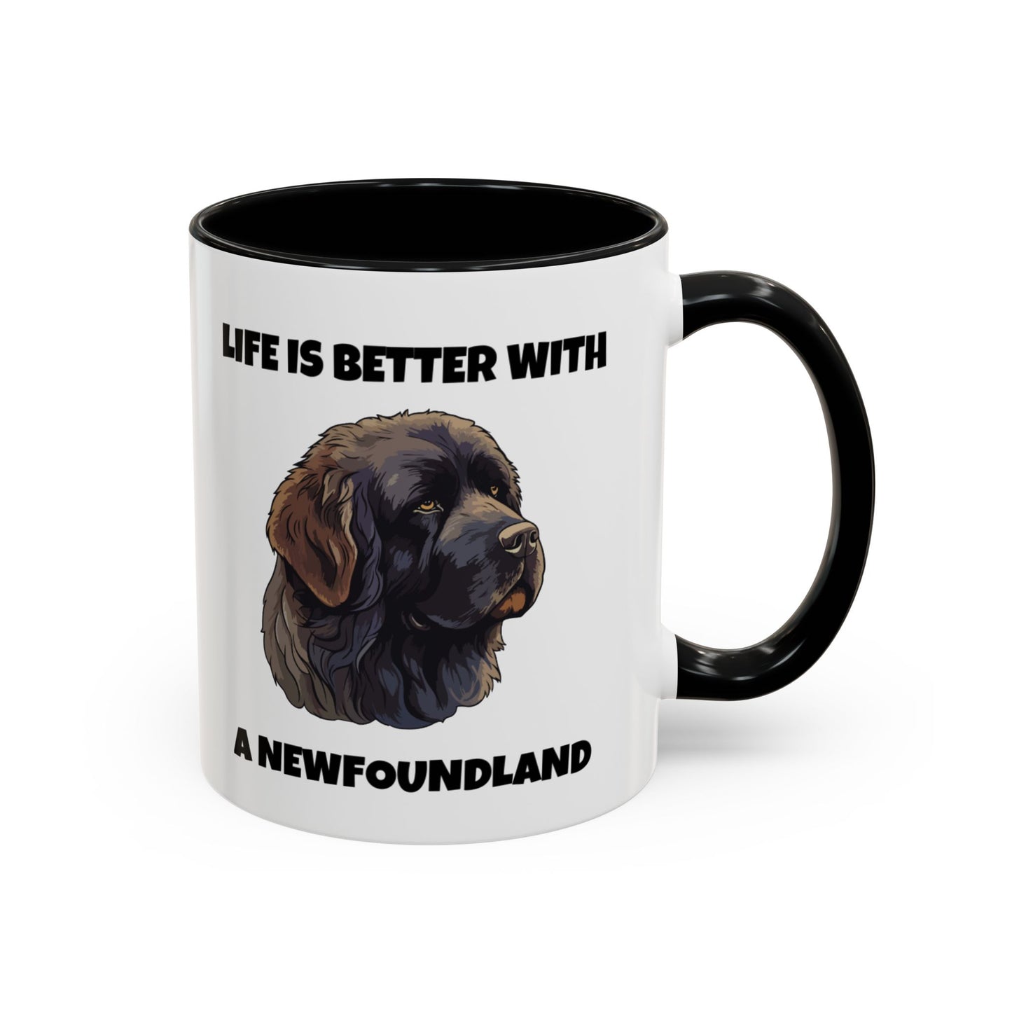 Newfoundland, Newfoundland Dog, Newfie, Life is Better with a Newfoundland, Accent Coffee Mug (11, 15oz)