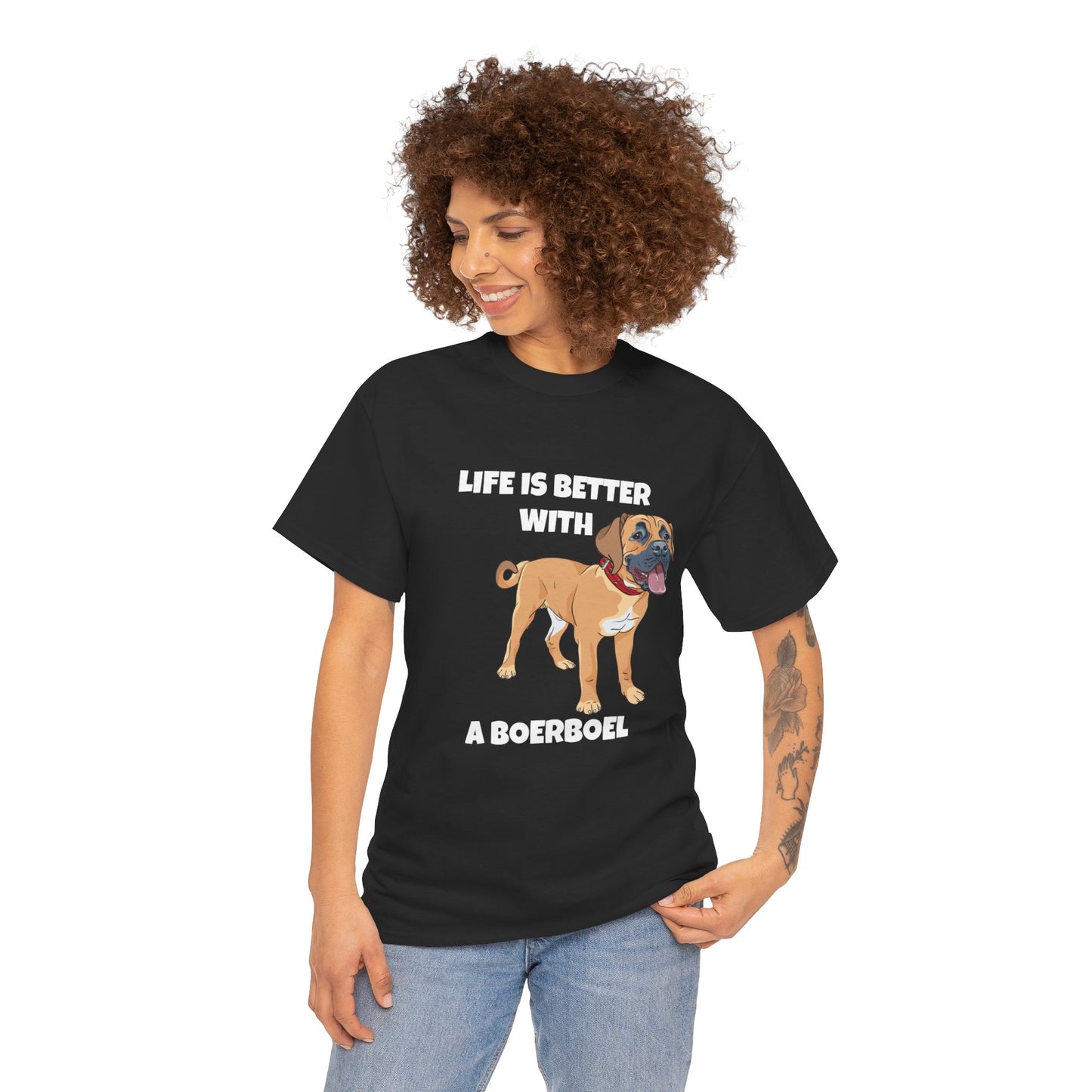 Boerboel, Boerboel Dog, Life is Better with a Boerboel, Dark Unisex Heavy Cotton Tee