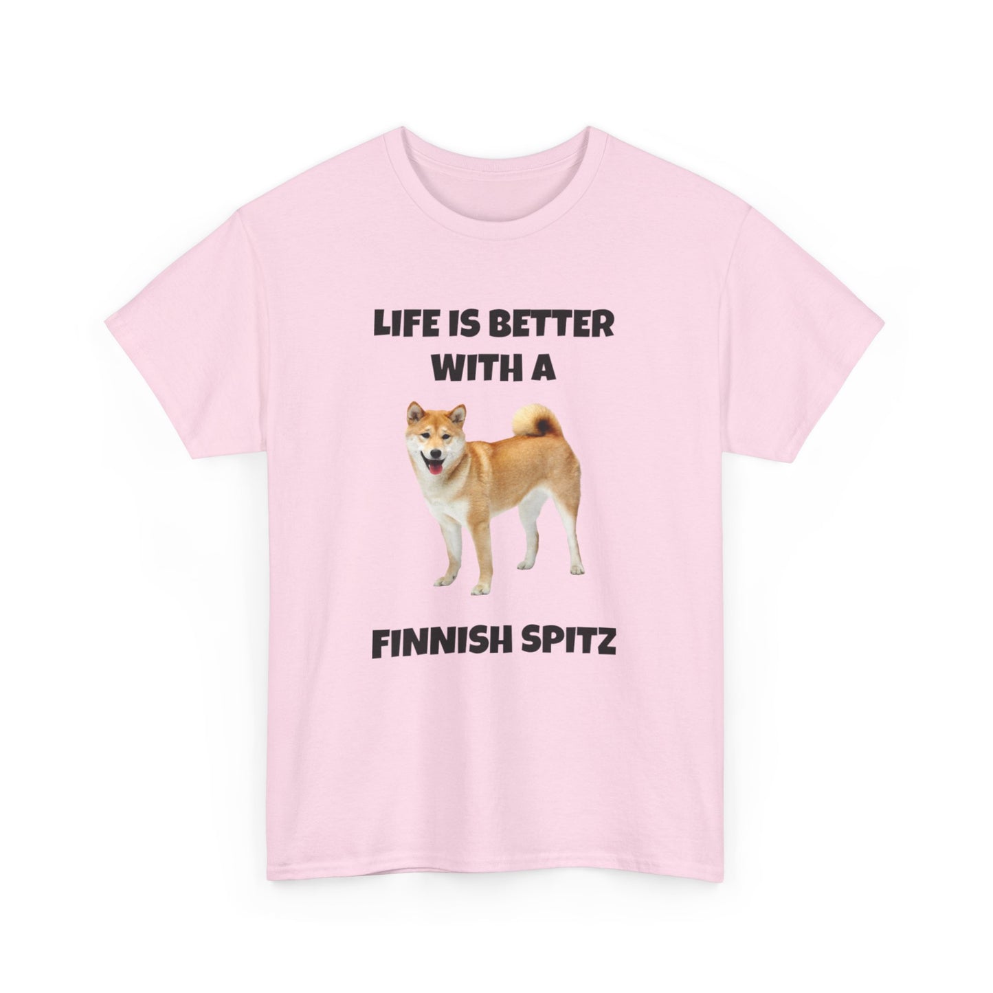 Finnish Spitz, Finnish Spitz Dog, Life is Better with a Finnish Spitz, Unisex Heavy Cotton Tee