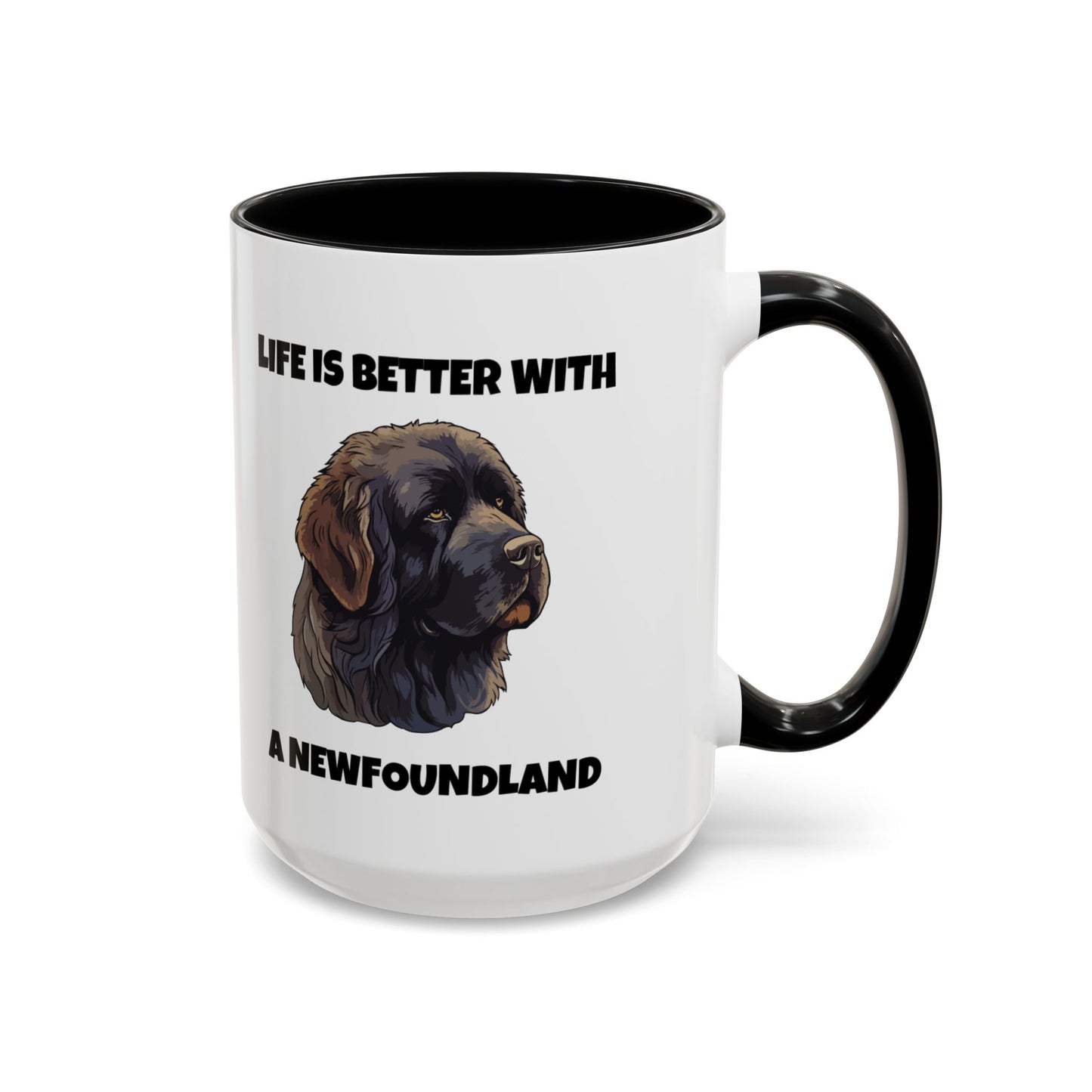 Newfoundland, Newfoundland Dog, Newfie, Life is Better with a Newfoundland, Accent Coffee Mug (11, 15oz)