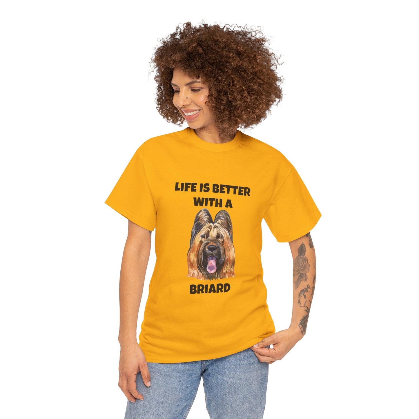 Briard, Briard Dog, Life is Better with a Briard, Unisex Heavy Cotton Tee