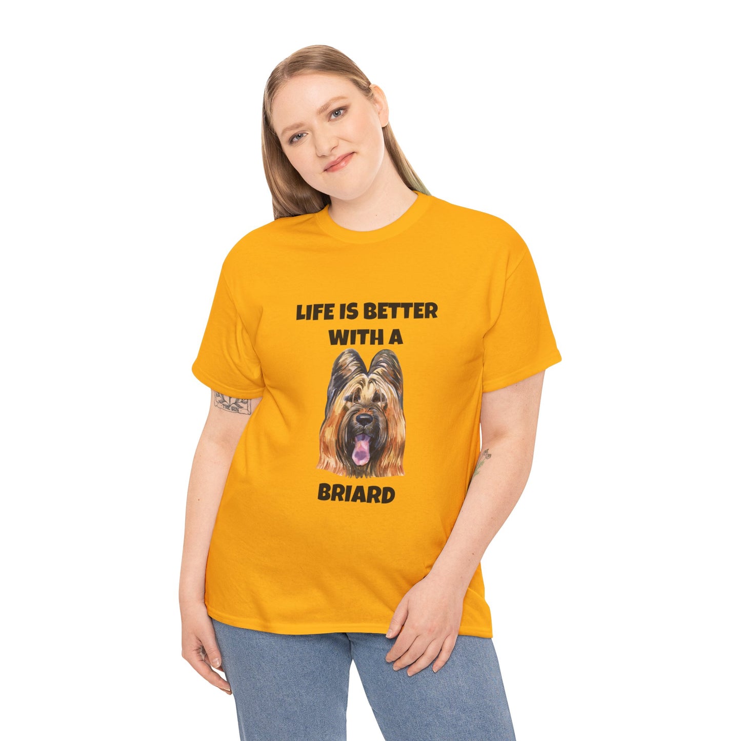 Briard, Briard Dog, Life is Better with a Briard, Unisex Heavy Cotton Tee