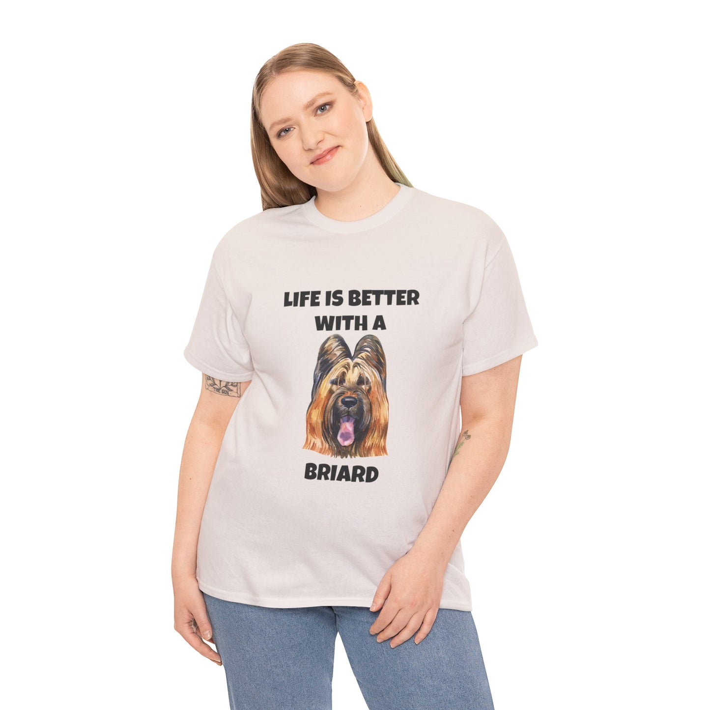 Briard, Briard Dog, Life is Better with a Briard, Unisex Heavy Cotton Tee