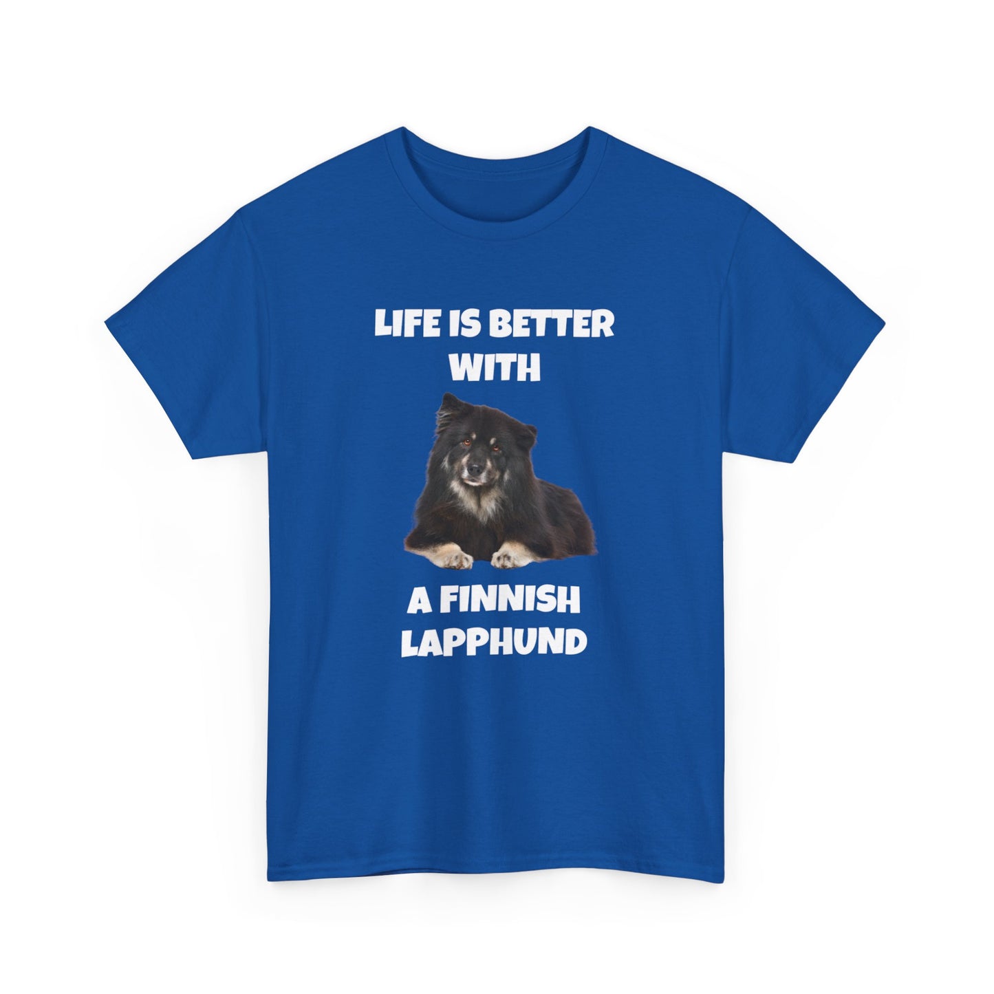 Finnish Lapphund, Finnish Lapphund Dog, Life is Better with a Finnish Lapphund, Dark Unisex Heavy Cotton Tee