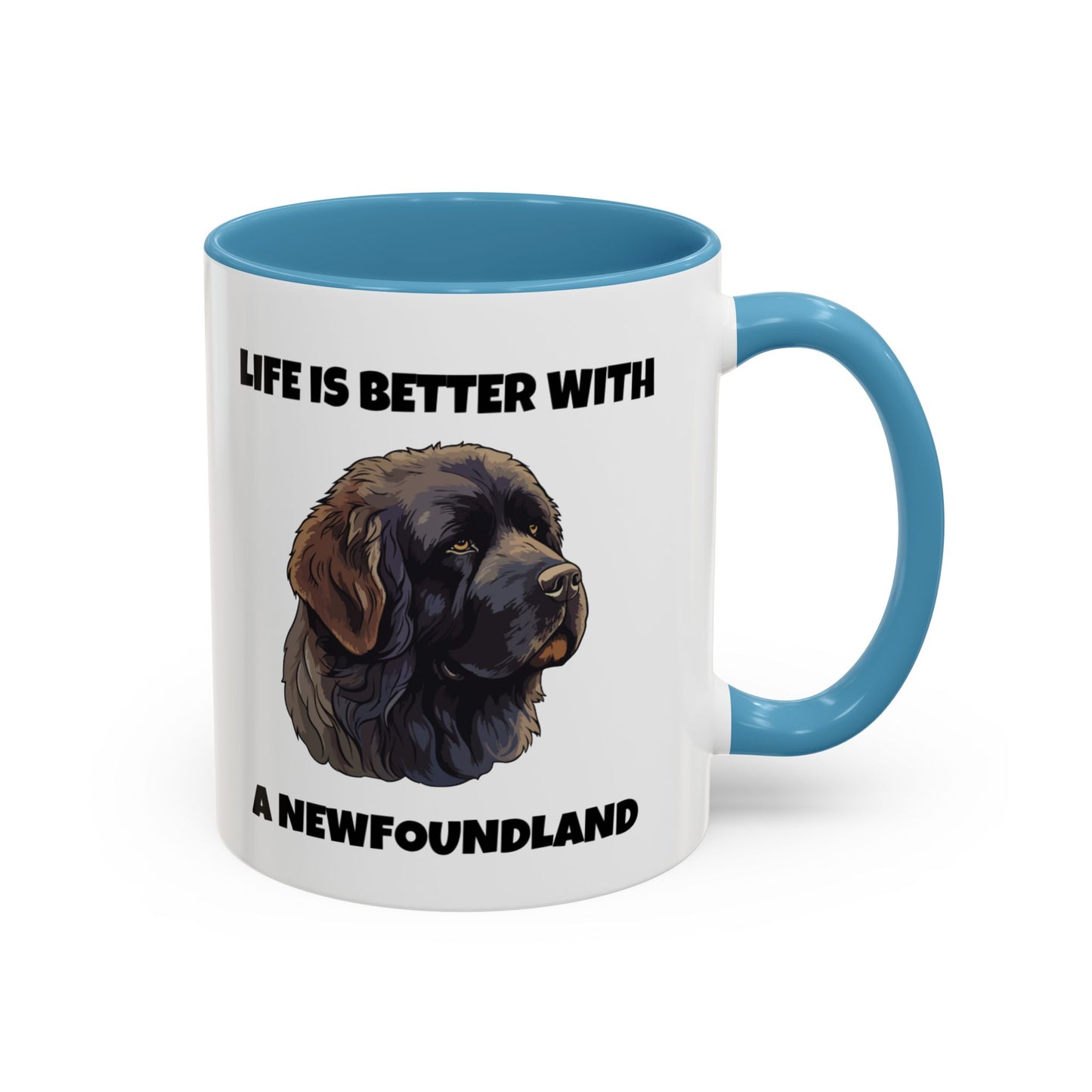 Newfoundland, Newfoundland Dog, Newfie, Life is Better with a Newfoundland, Accent Coffee Mug (11, 15oz)