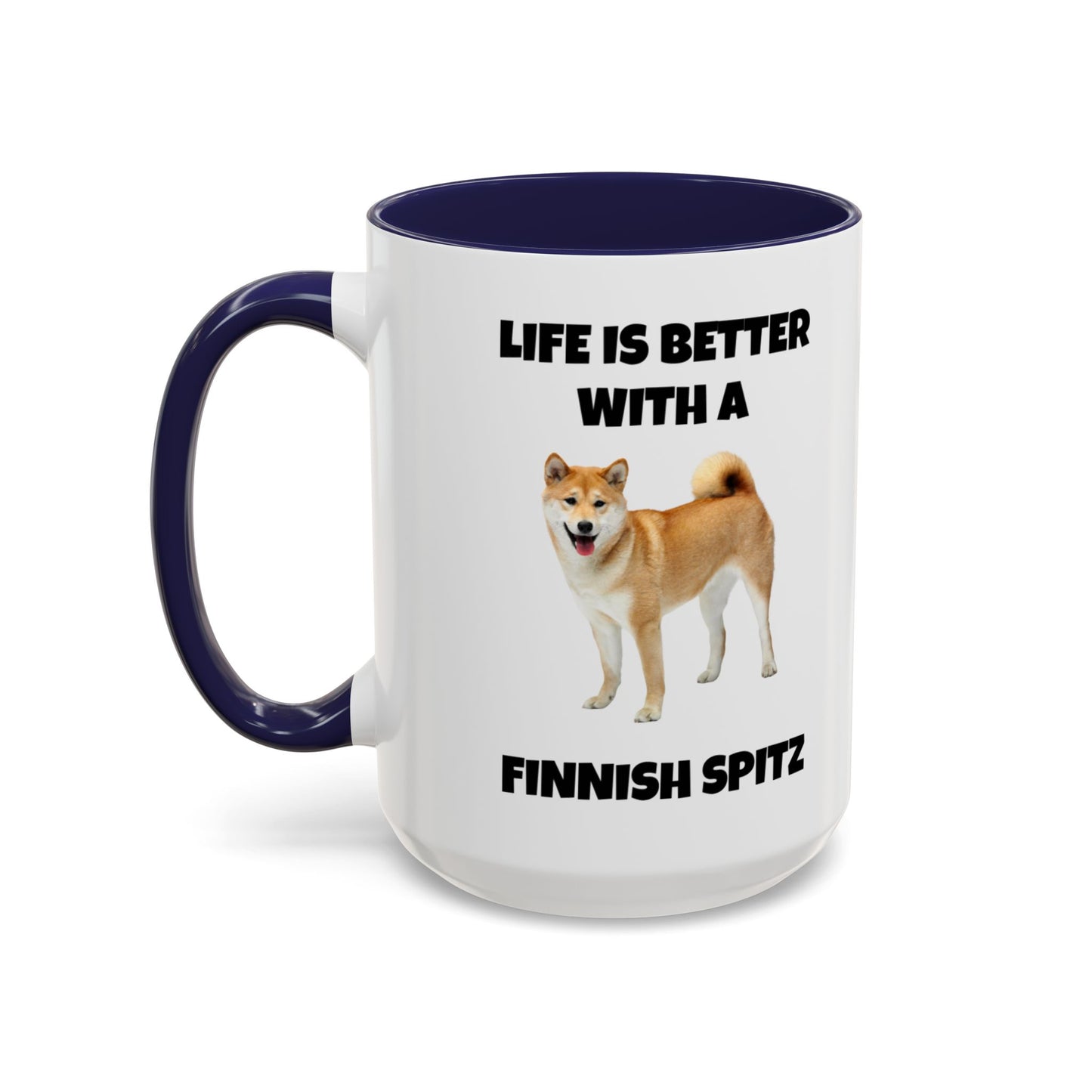 Finnish Spitz, Finnish Spitz Dog, Life is Better with a Finnish Spitz, Accent Coffee Mug (11, 15oz)