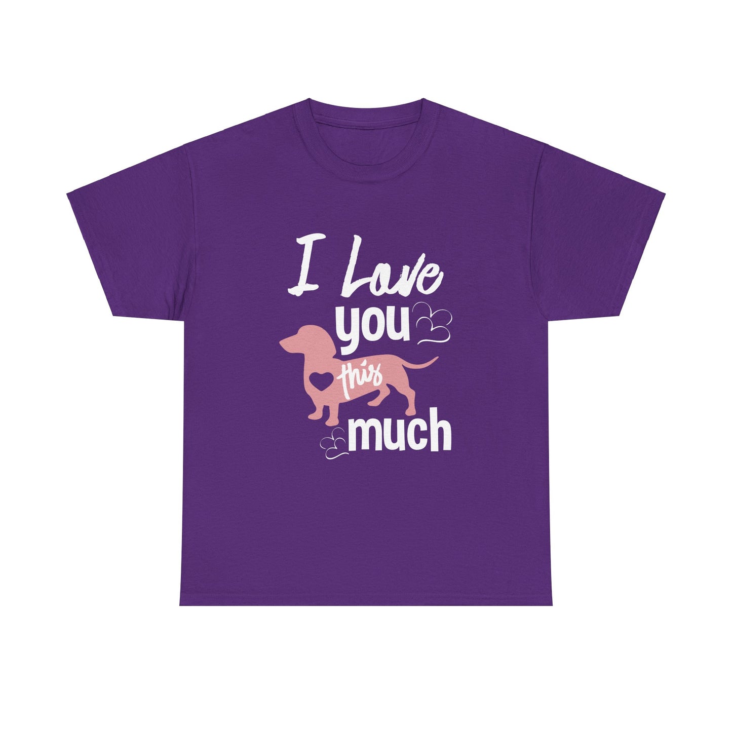 Dachshund, I Love You This Much, Unisex Heavy Cotton Tee