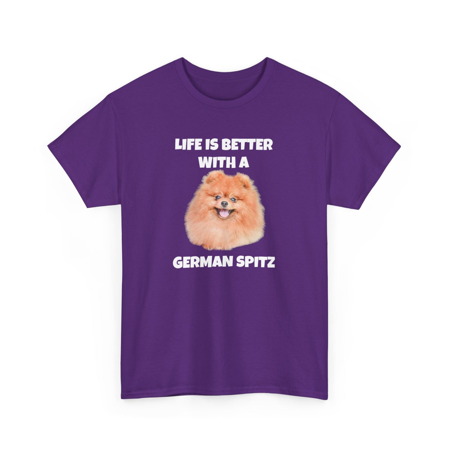 German Spitz, German Spitz Dog, Life is Better with a German Spitz, Dark Unisex Heavy Cotton Tee