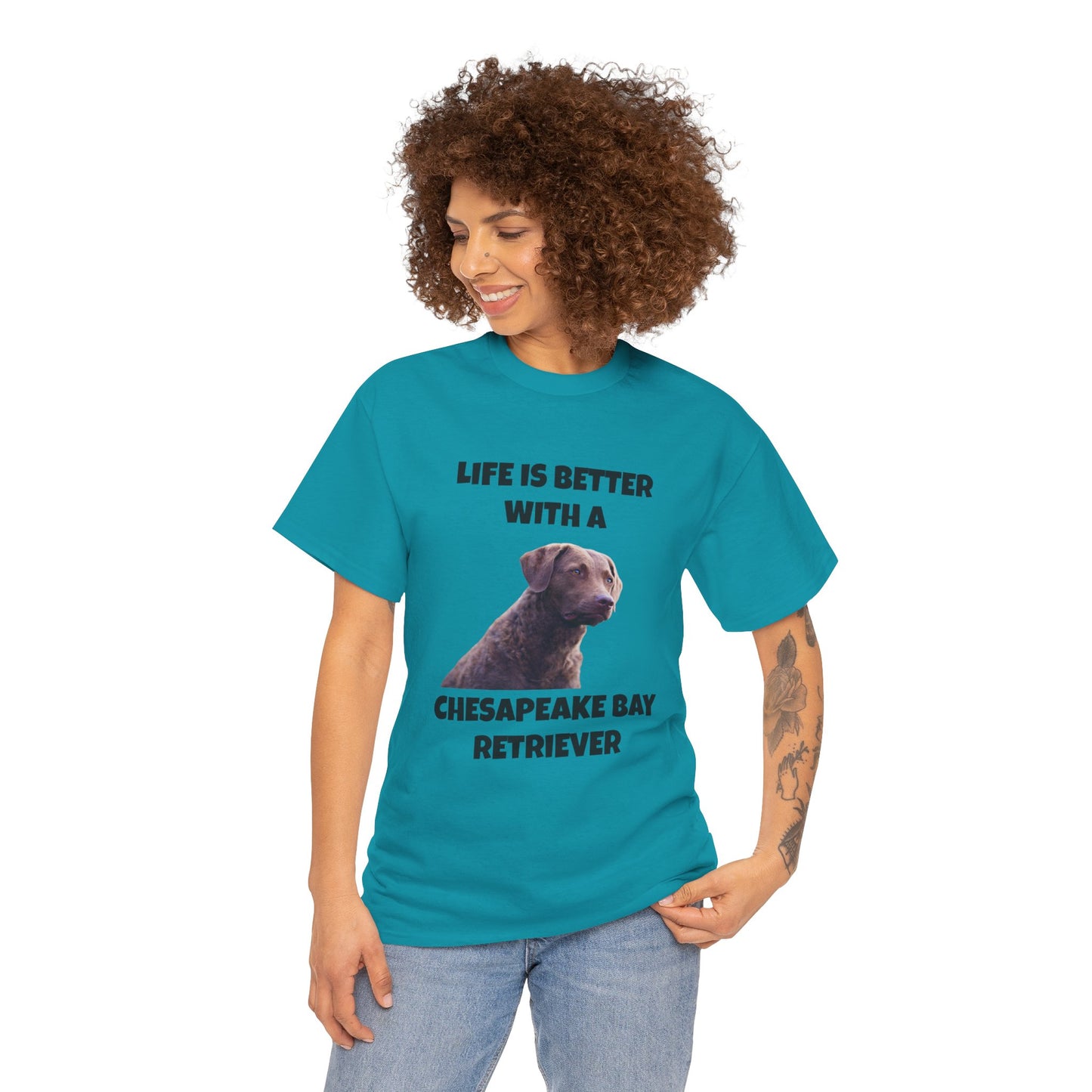 Chesapeake Bay Retriever, Chesapeake Bay Retriever Dog, Life is Better with a Chesapeake Retriever, Unisex Heavy Cotton Tee