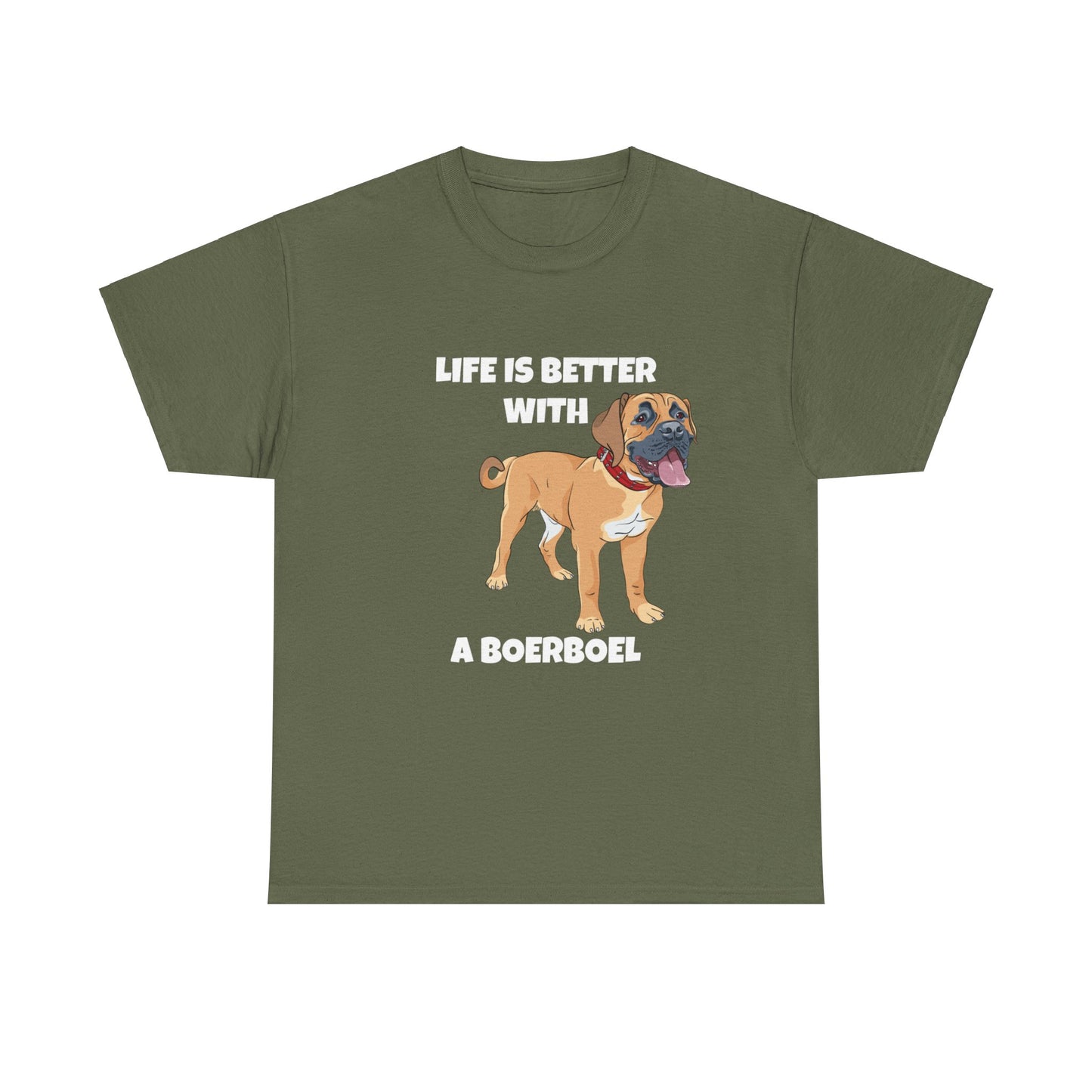 Boerboel, Boerboel Dog, Life is Better with a Boerboel, Dark Unisex Heavy Cotton Tee