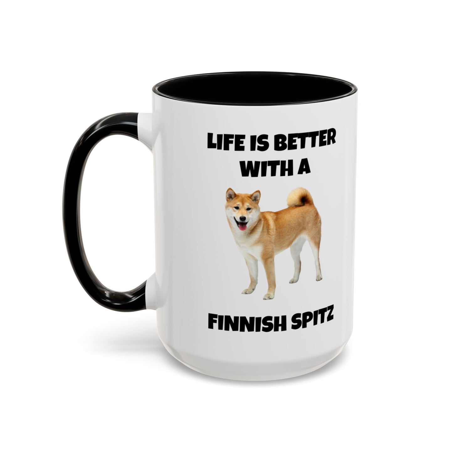 Finnish Spitz, Finnish Spitz Dog, Life is Better with a Finnish Spitz, Accent Coffee Mug (11, 15oz)