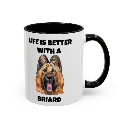 Briard, Briard Dog, Life is Better with a Briard, Accent Coffee Mug (11, 15oz)