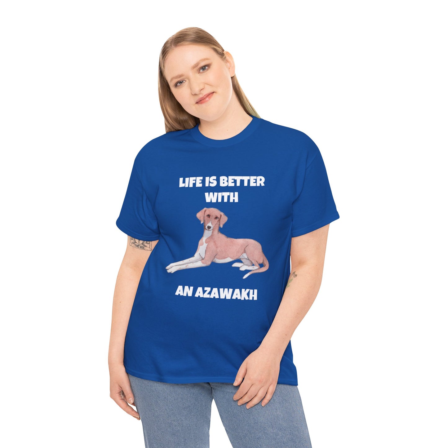 Azawakh, Azawakh Dog, Life is Better with An Azawakh, Dark Unisex Heavy Cotton Tee