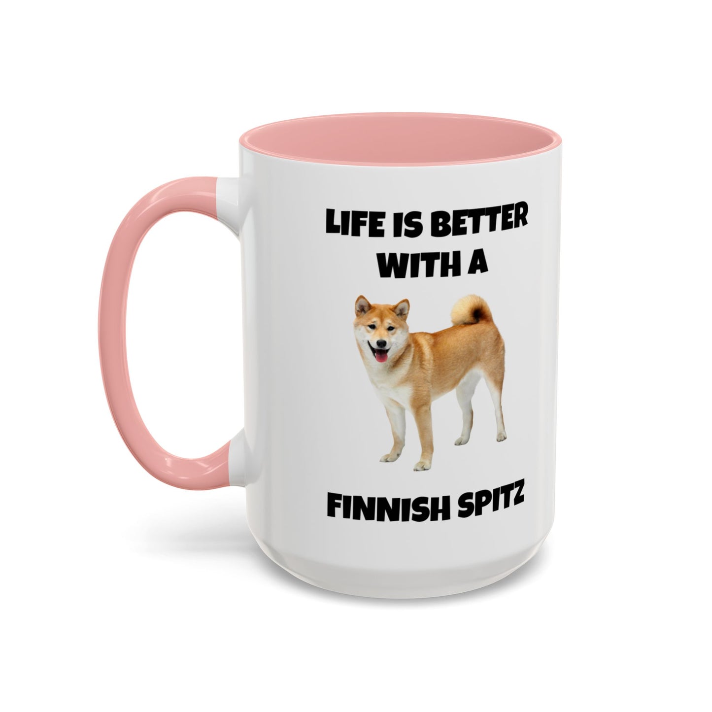 Finnish Spitz, Finnish Spitz Dog, Life is Better with a Finnish Spitz, Accent Coffee Mug (11, 15oz)