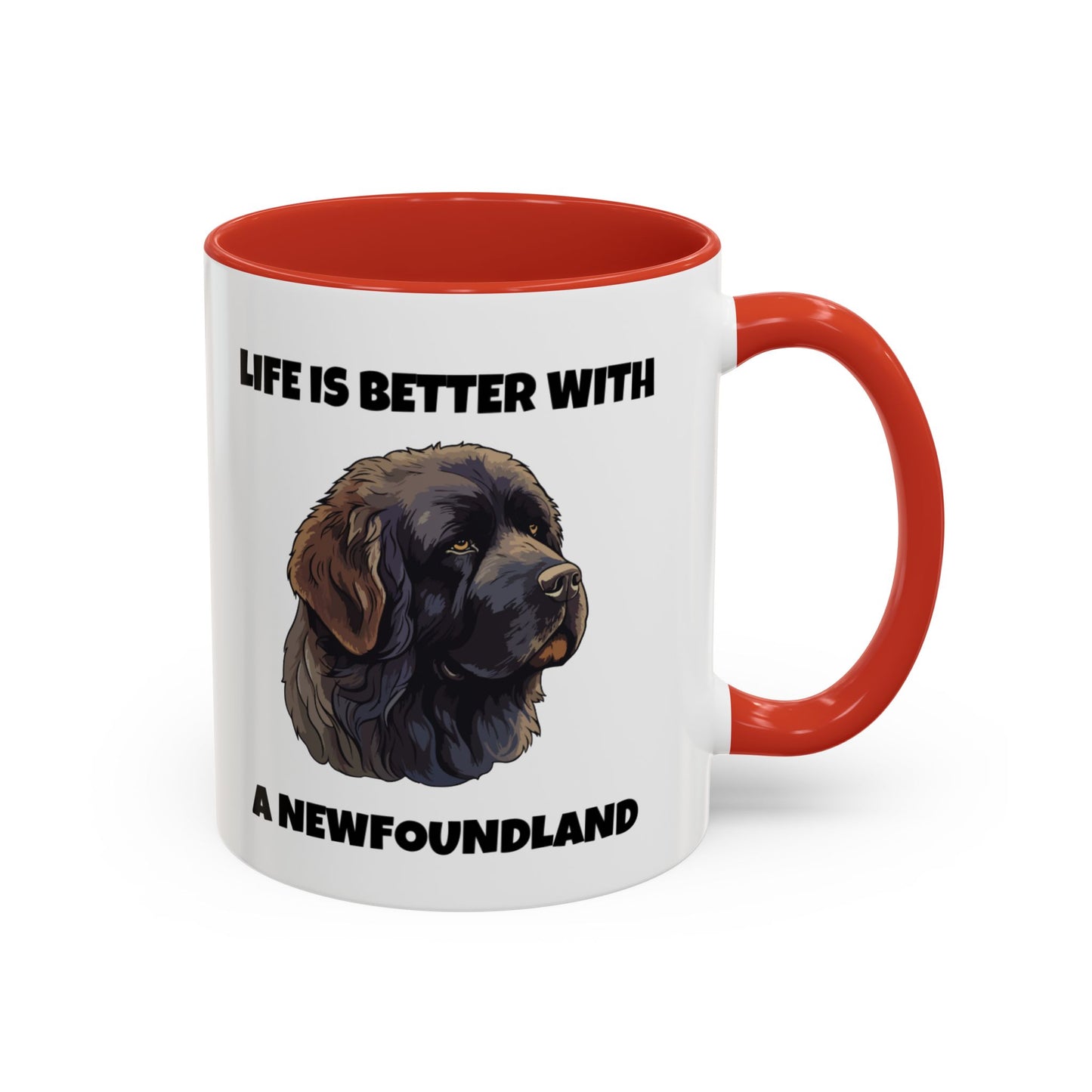 Newfoundland, Newfoundland Dog, Newfie, Life is Better with a Newfoundland, Accent Coffee Mug (11, 15oz)