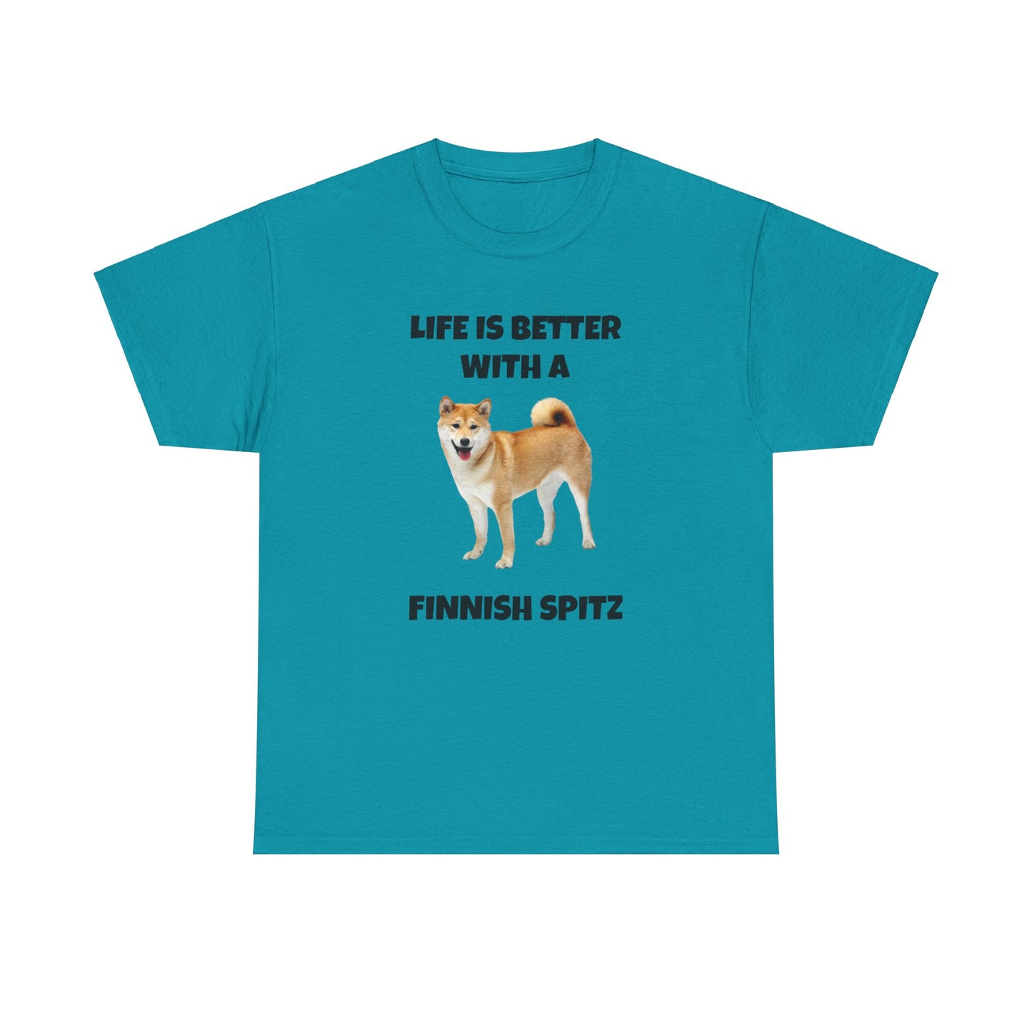 Finnish Spitz, Finnish Spitz Dog, Life is Better with a Finnish Spitz, Unisex Heavy Cotton Tee